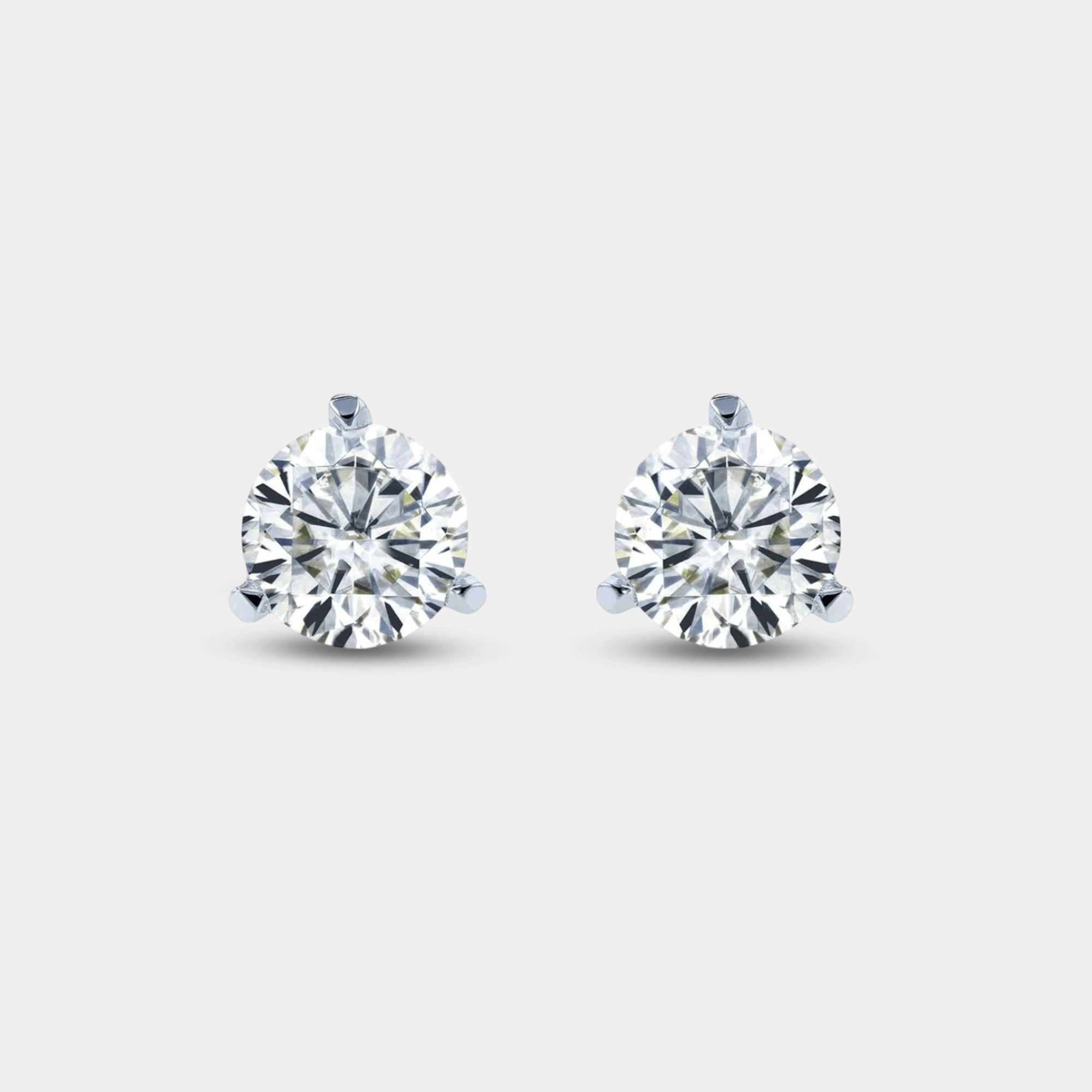 3-Prong Diamond Stud Earrings | Natural Diamond Studs | 14K Gold – MH ELEGANCE - MH ELEGANCE - 3-Prong Diamond Stud Earrings - MH ELEGANCE -