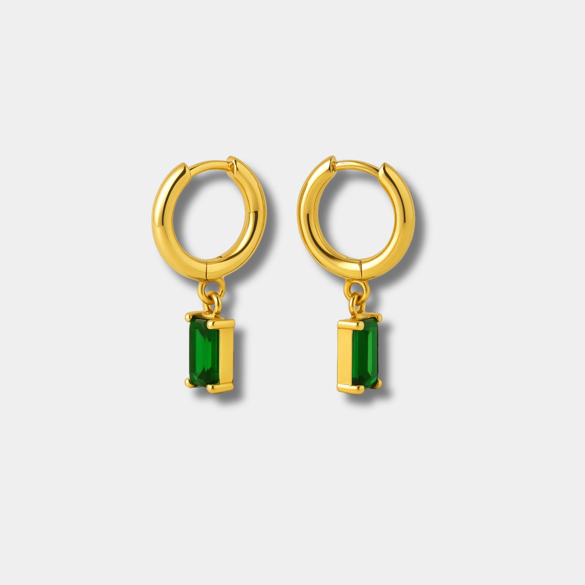 Emerald Hoop Earrings
