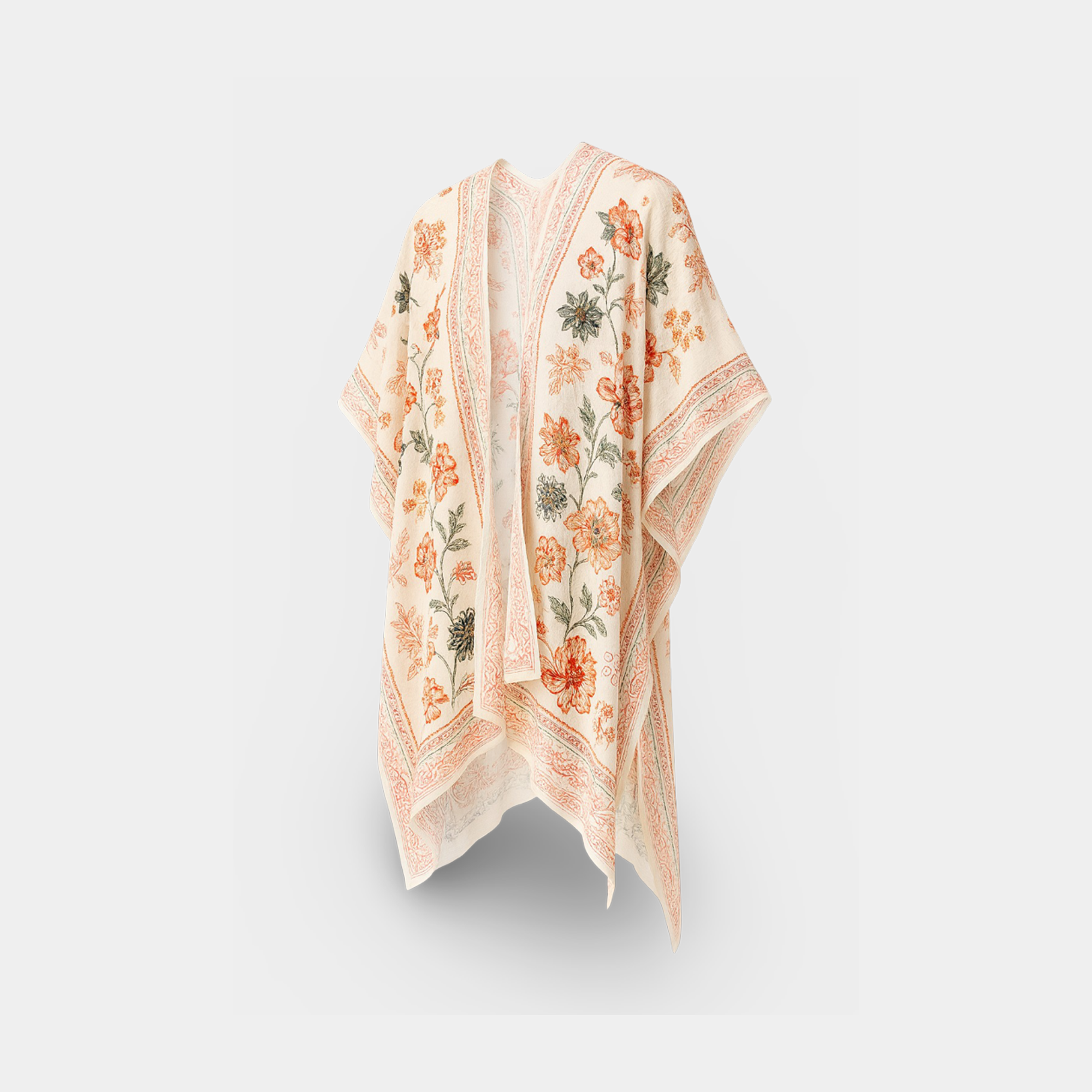 Boho floral Chiffon Long Kimono