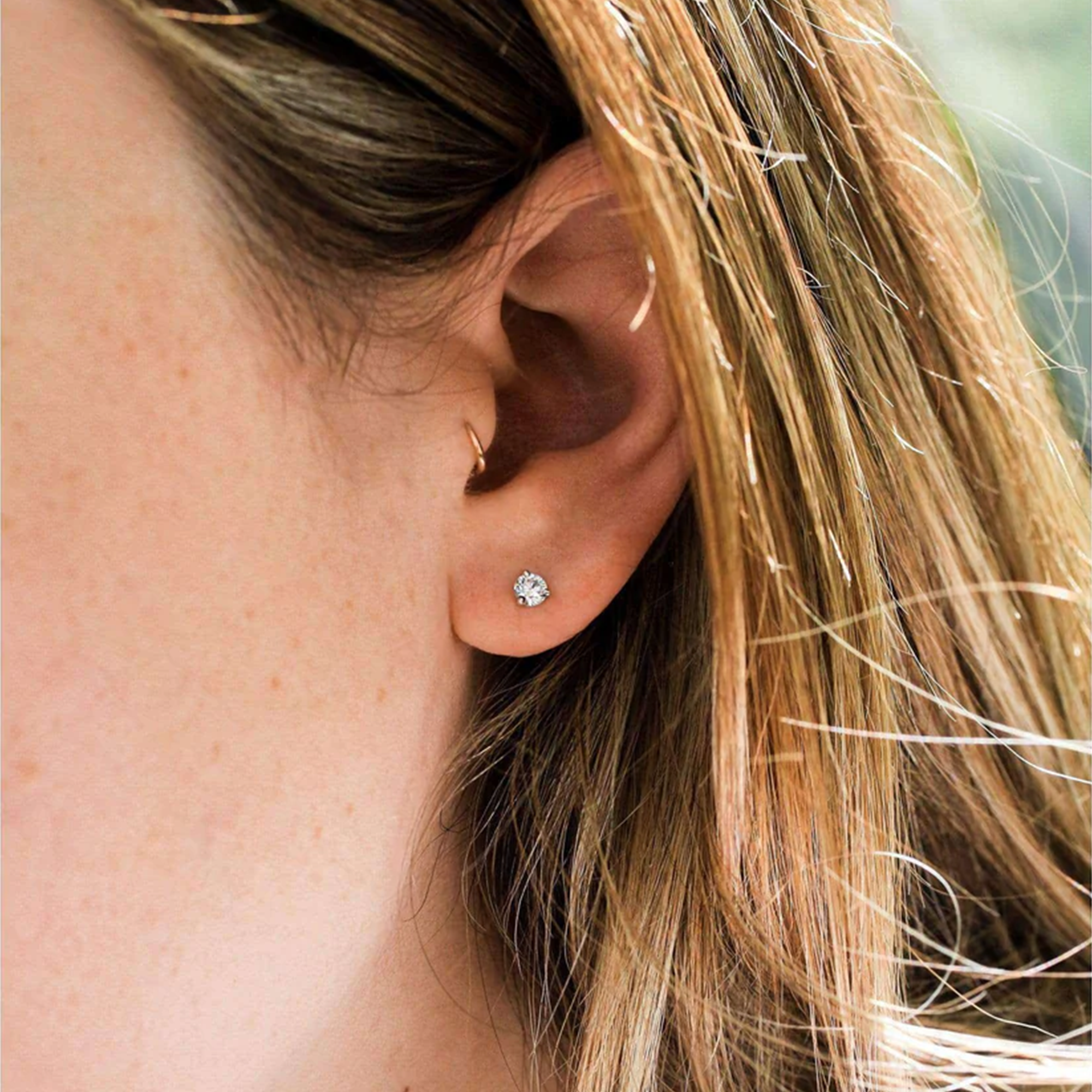 Pendientes de diamantes de 3 puntas
