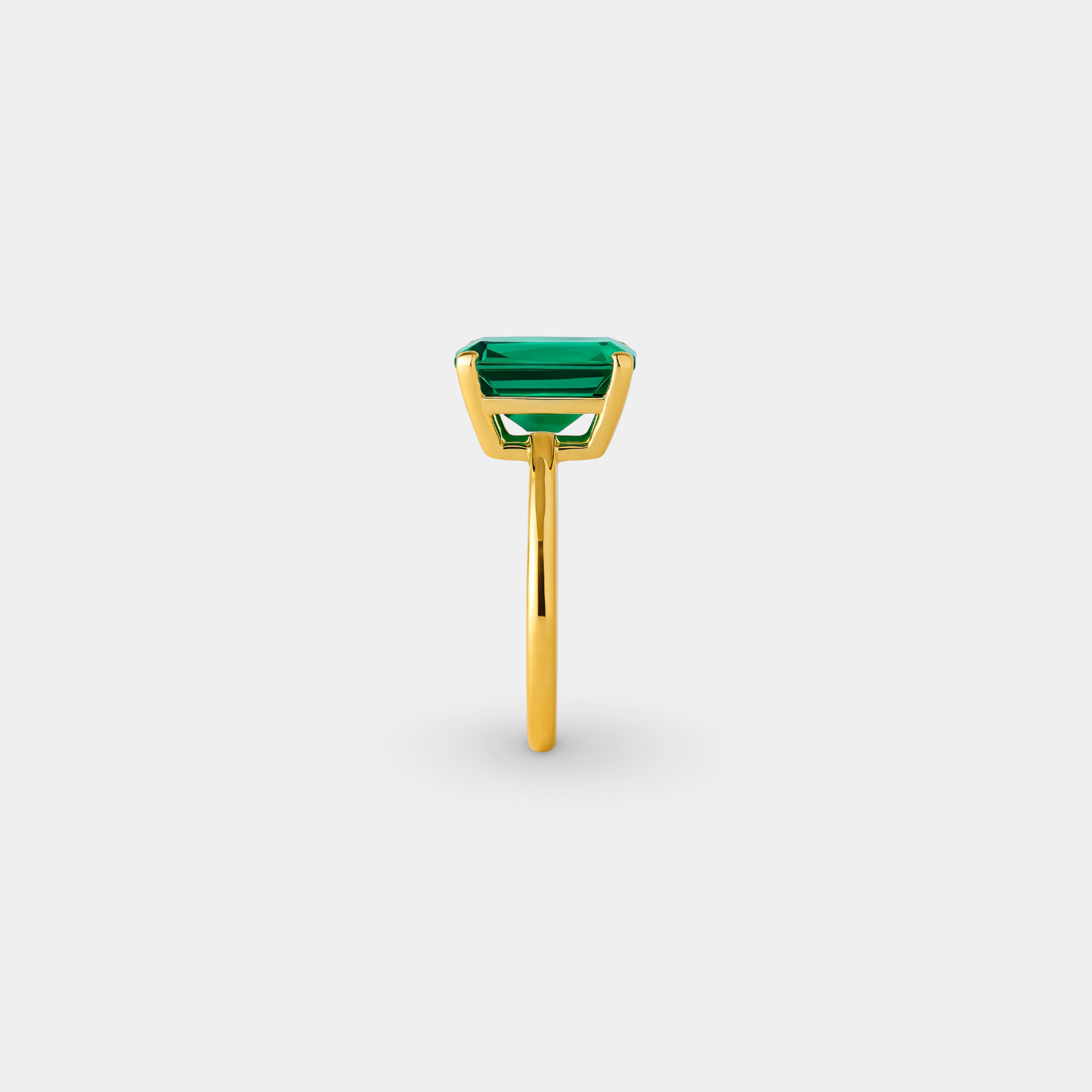 Nano Emerald Solitaire Gold Ring