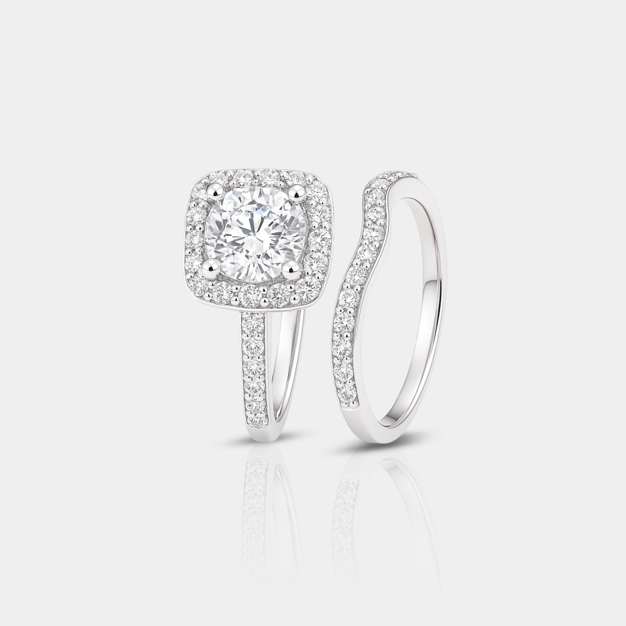 Scarlett Two-in-One Halo Ring Set