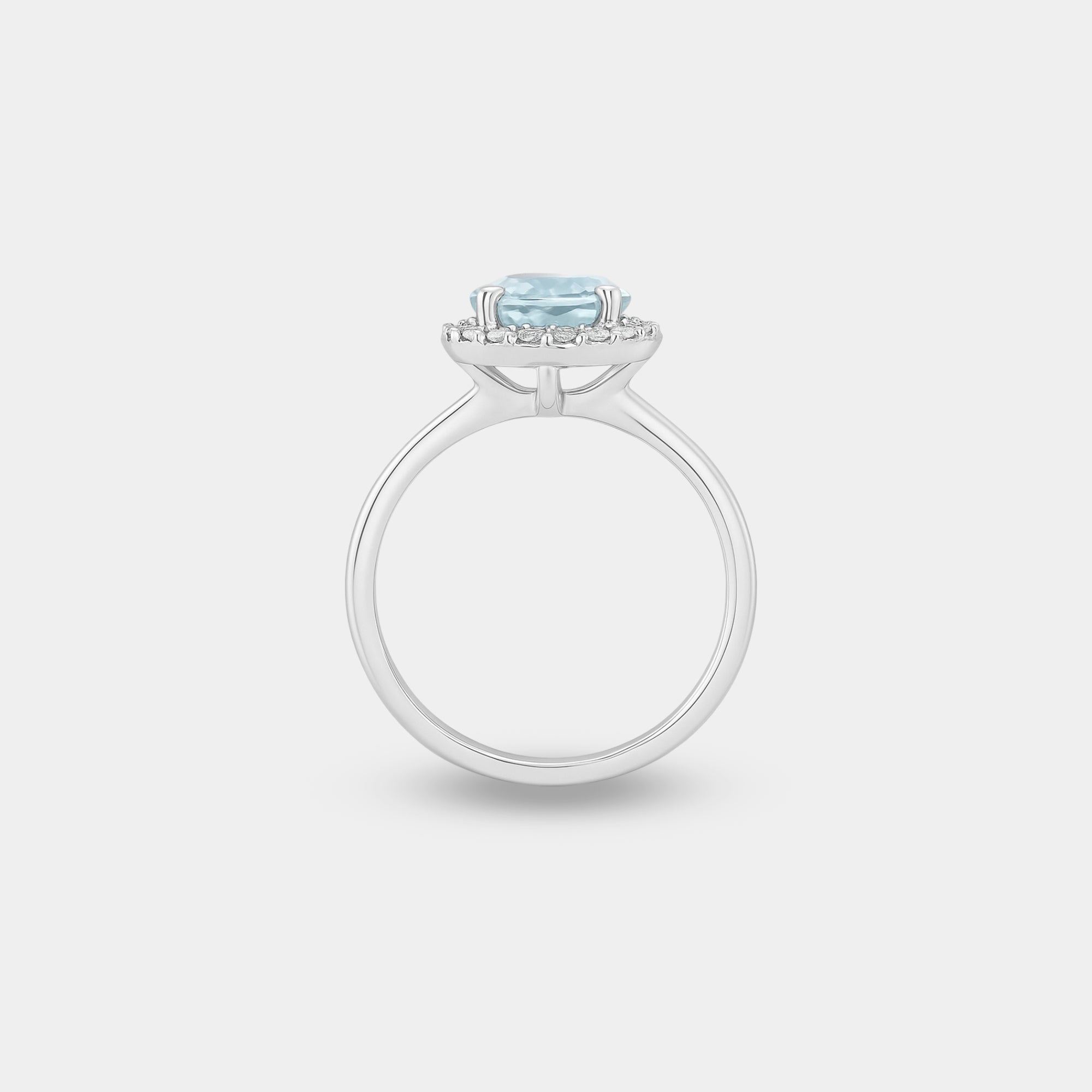 Lunara Aquamarine Halo Ring