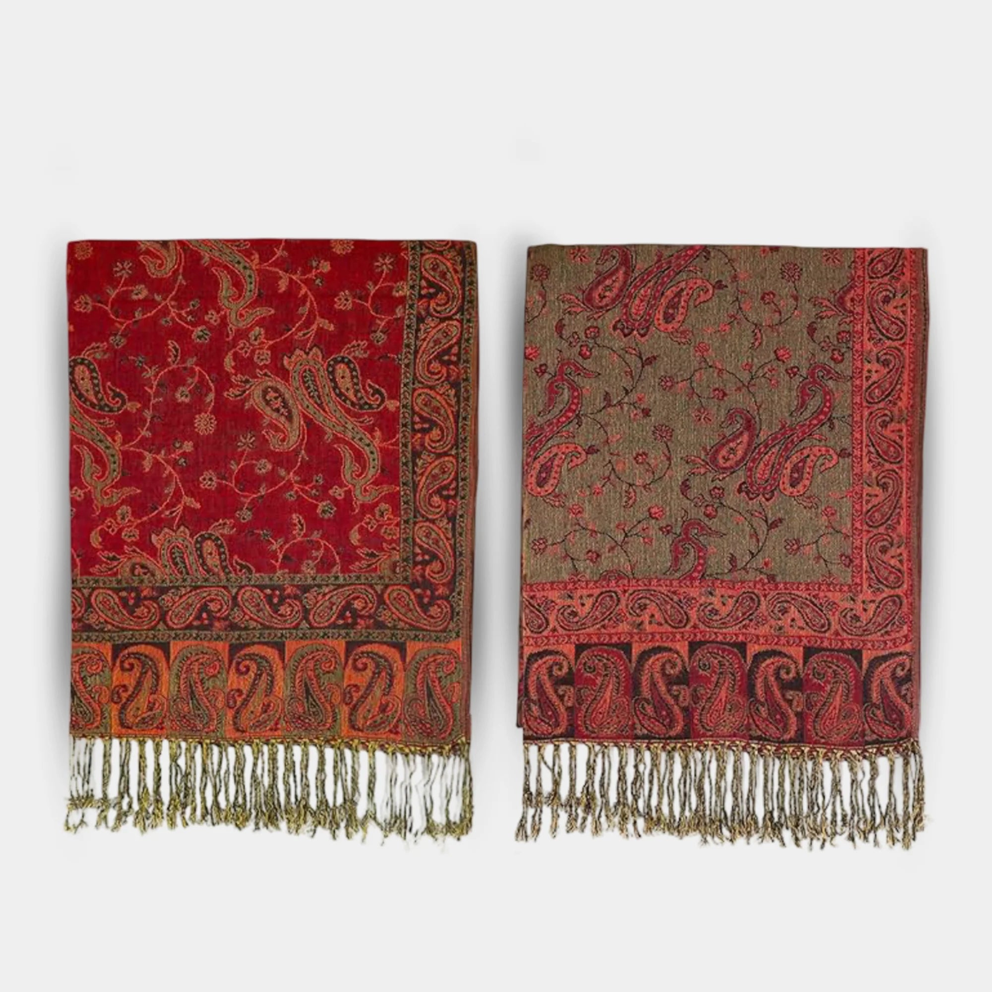 Two-Tone Silky Pashmina Shawl