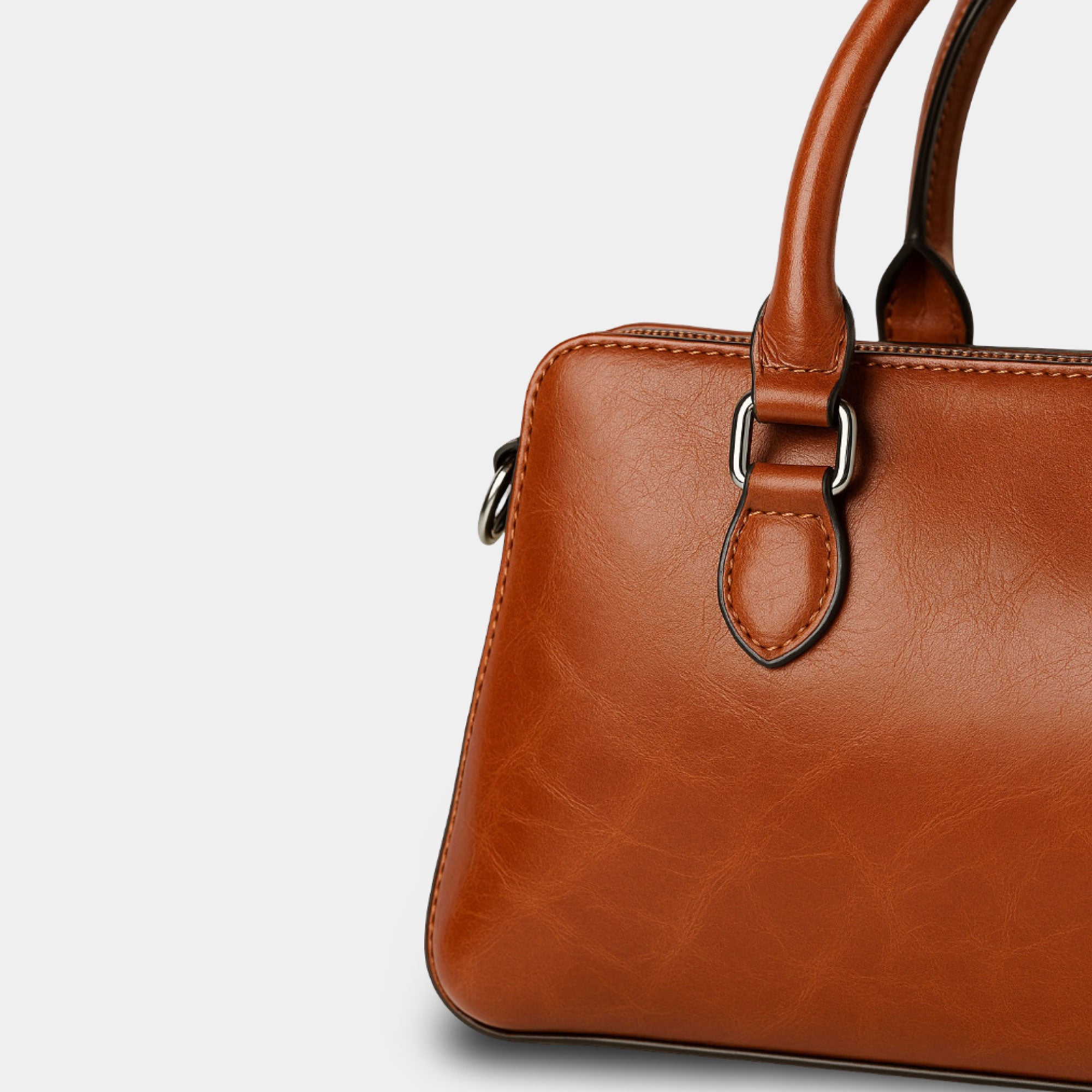 Brown Leather Tote Handbag