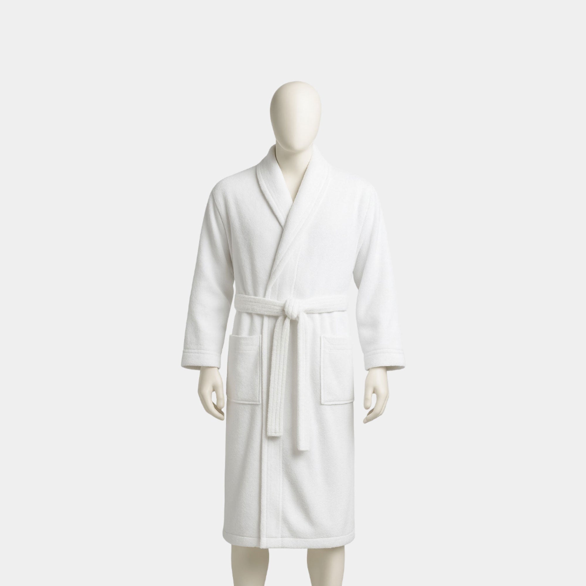 Men’s White Turkish Terry Bathrobe