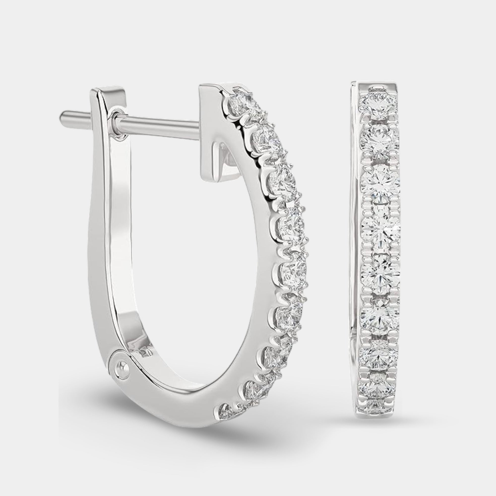 Pendientes de aro Huggie de diamantes de 14 quilates