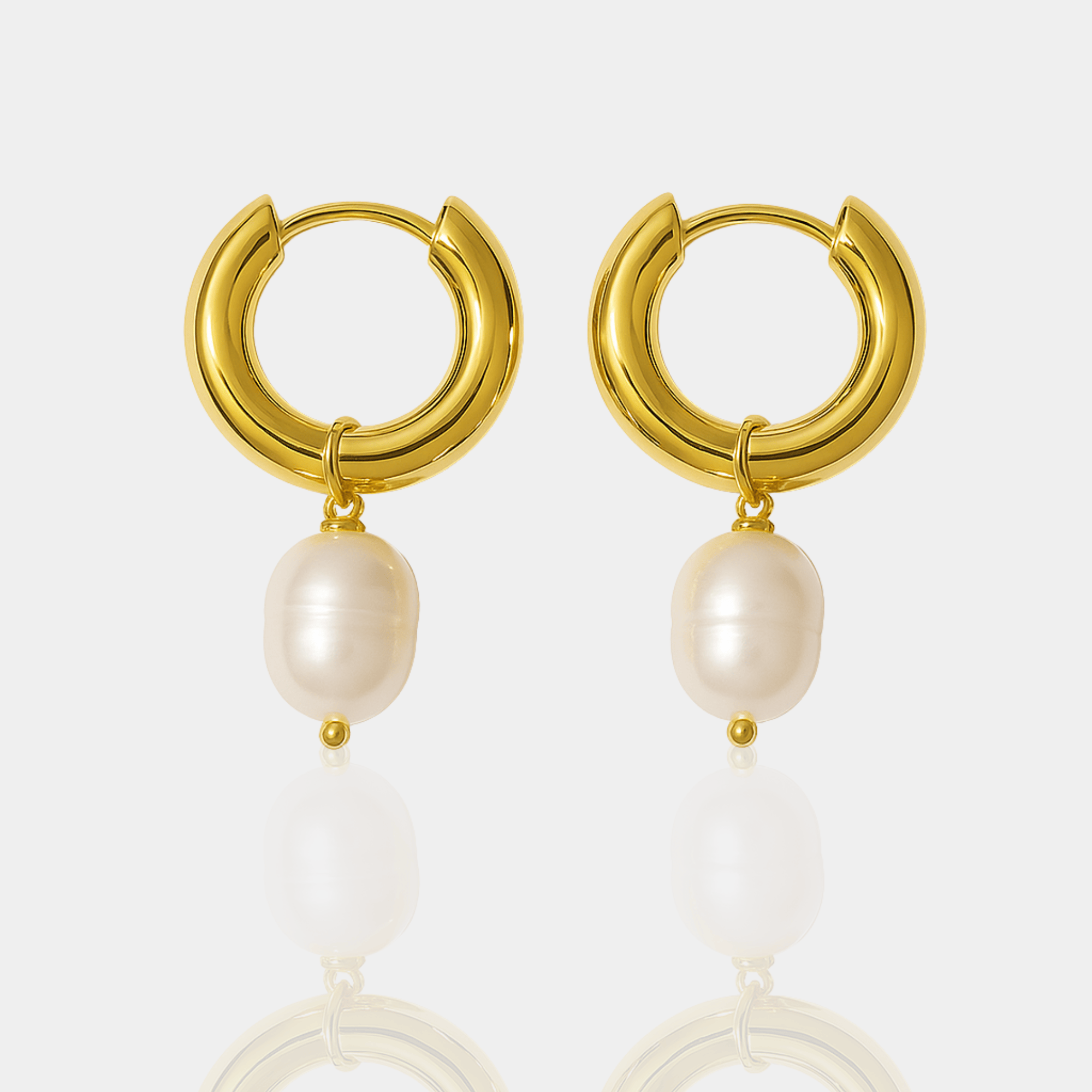 Gold & Pearl Halo Hoops