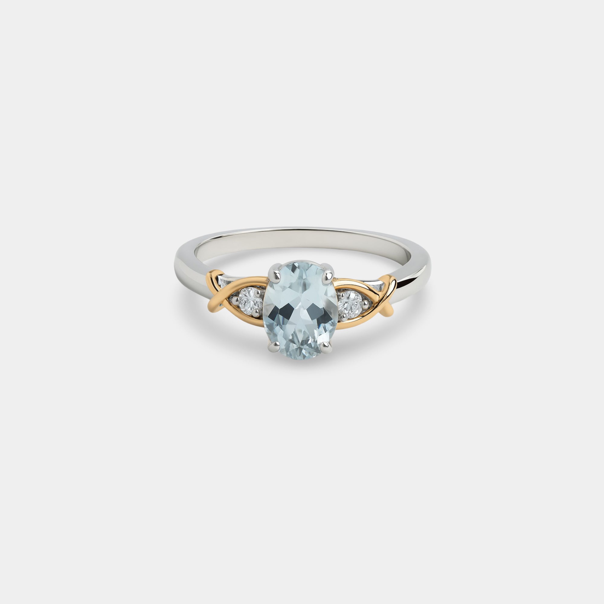 Zira Aquamarine Crossover Engagement Ring