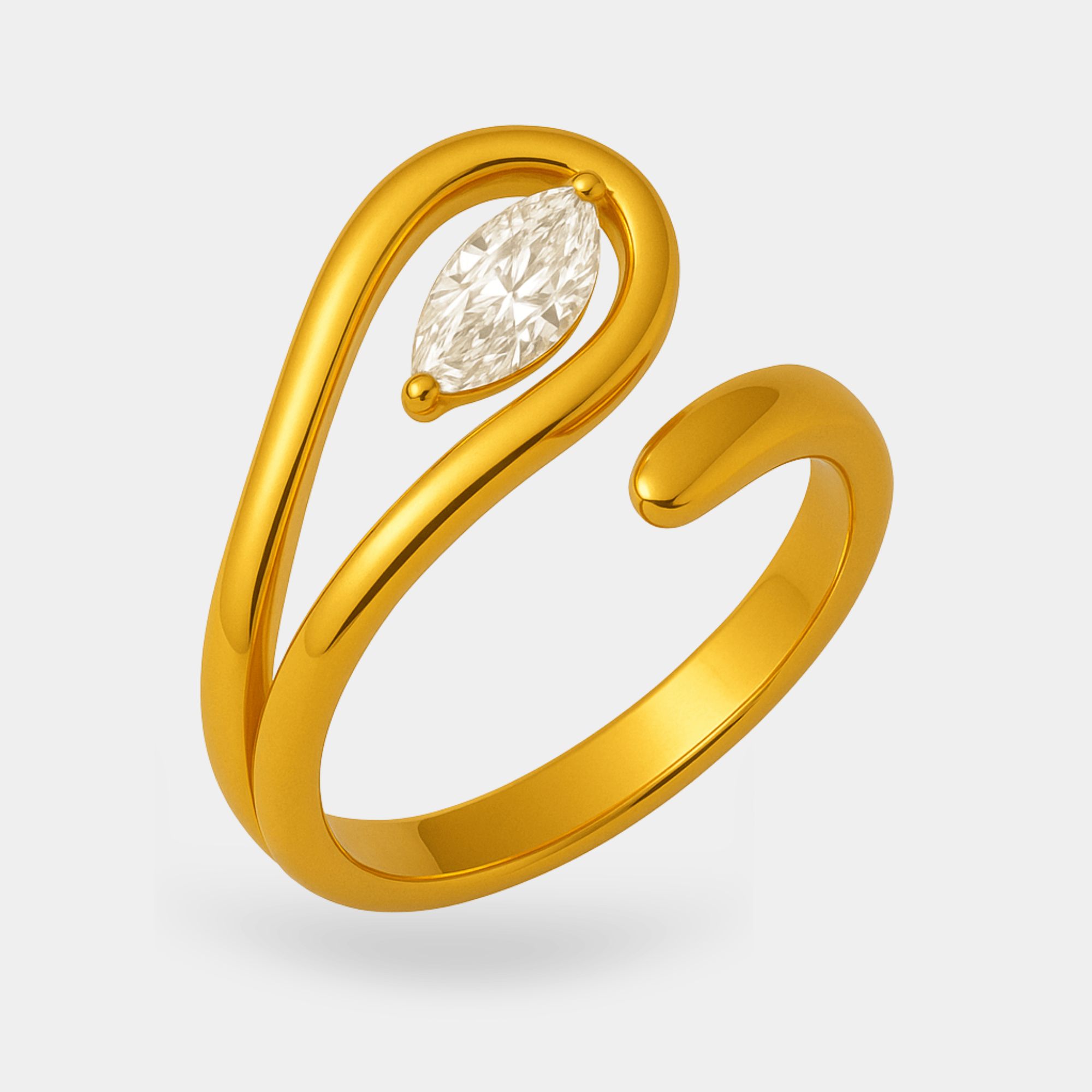 Anillo de circón ondulado