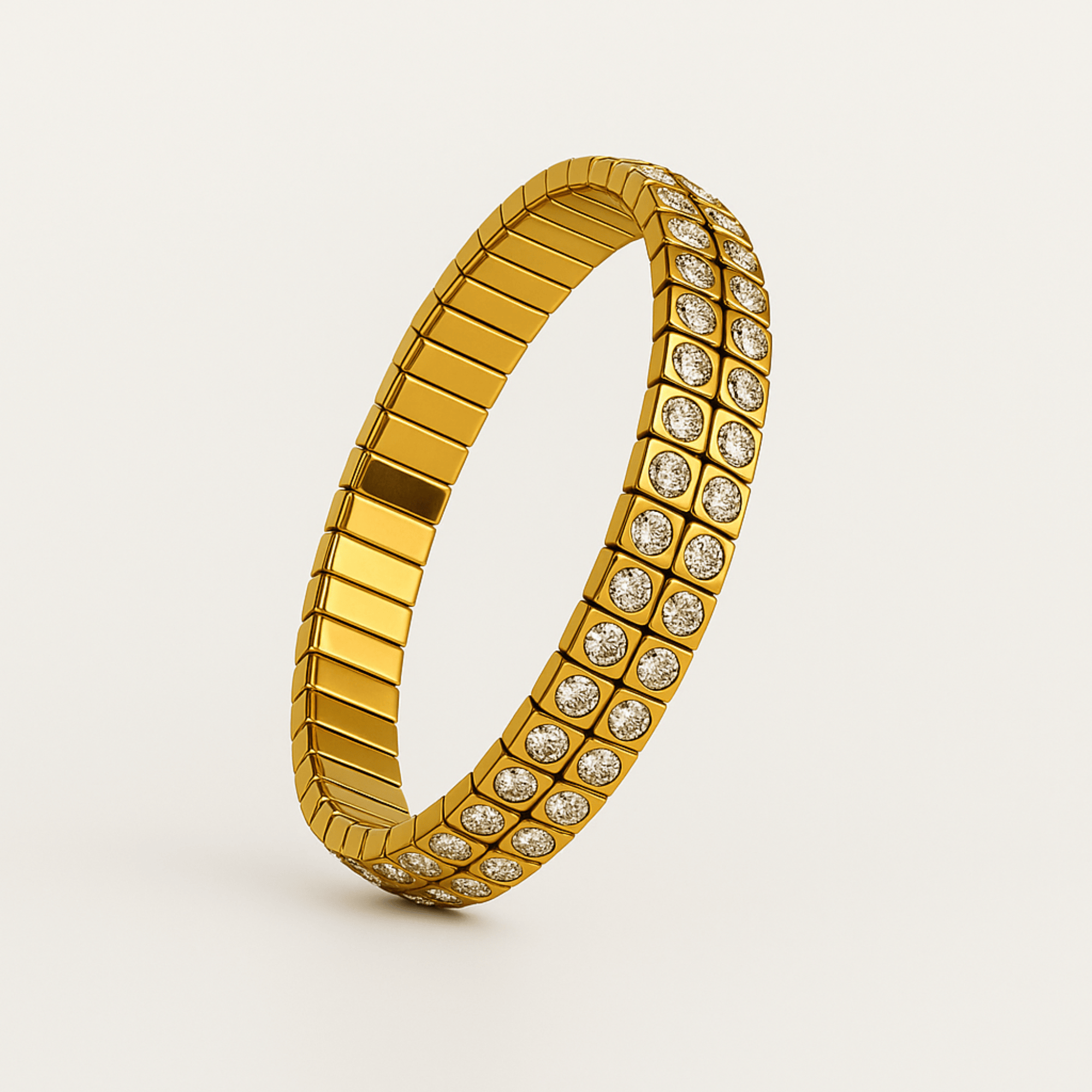 Pulsera retro de diamantes y oro