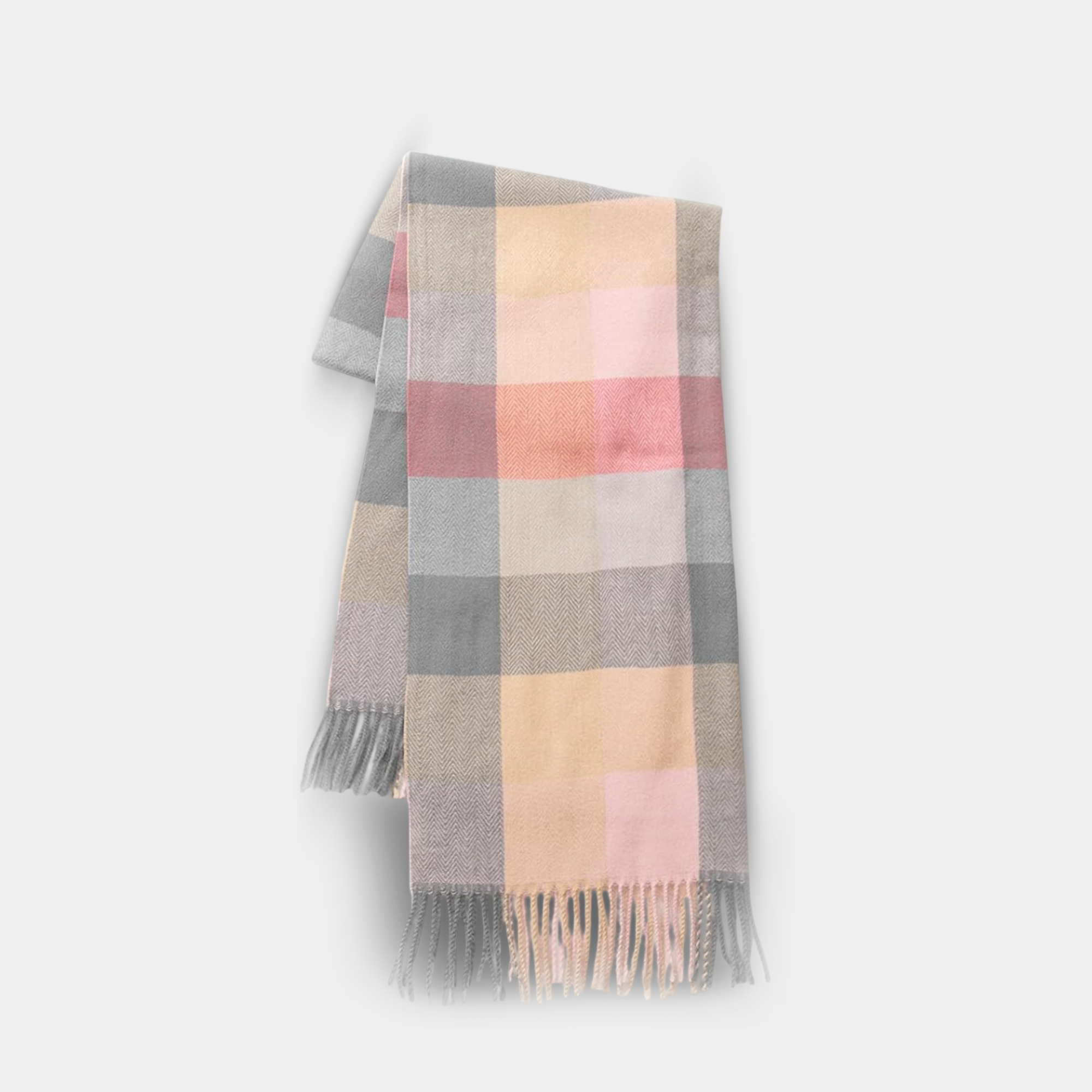 Lilac Check Wool Scarf