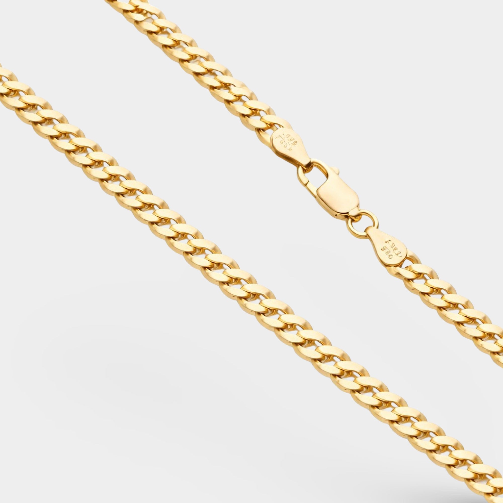 Chaîne maille cubaine taillée au diamant plaquée or 18 carats | Argent Sterling de Première Qualité | Design de Luxe – MH ELEGANCE
