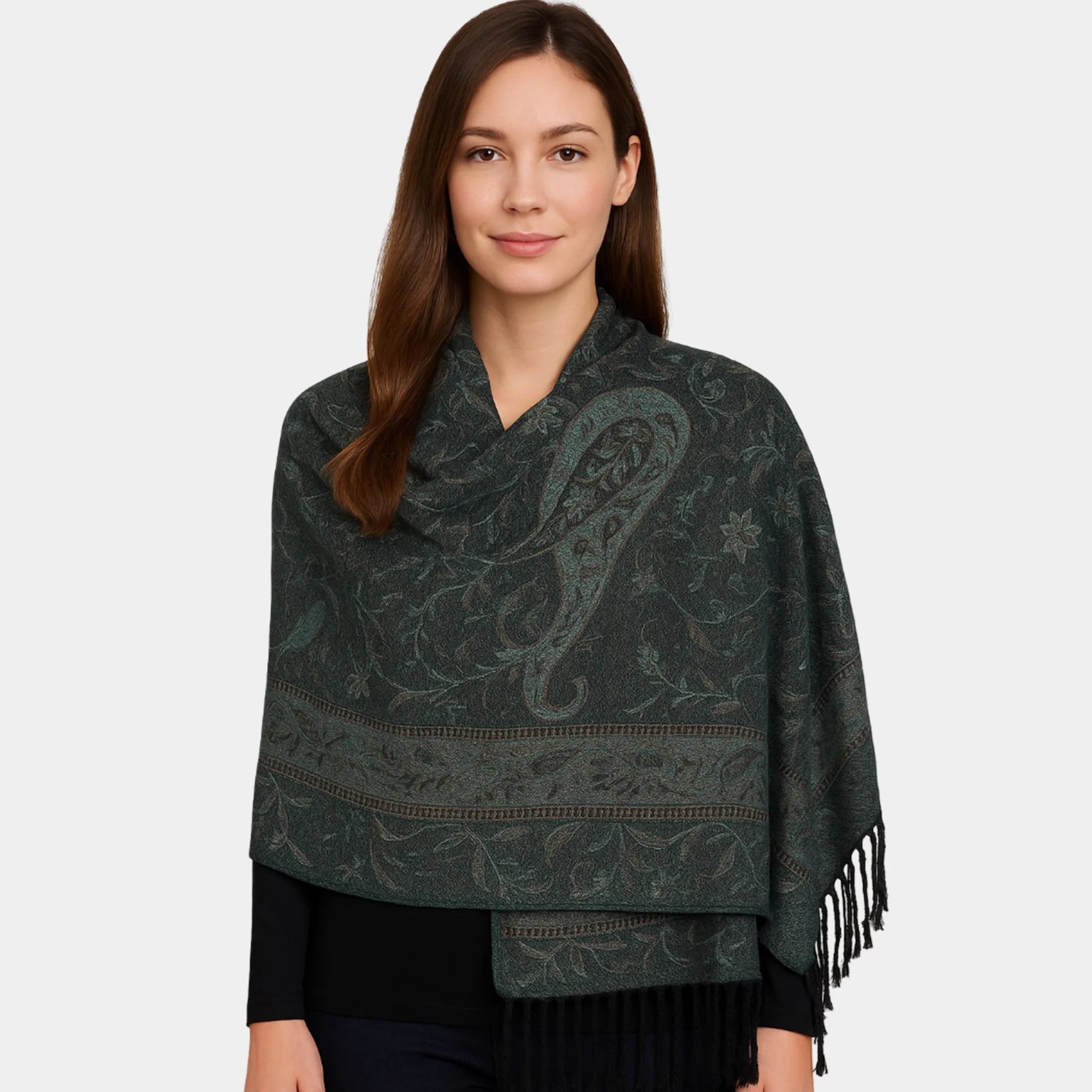 Soft Silky Paisley Pashmina Shawl