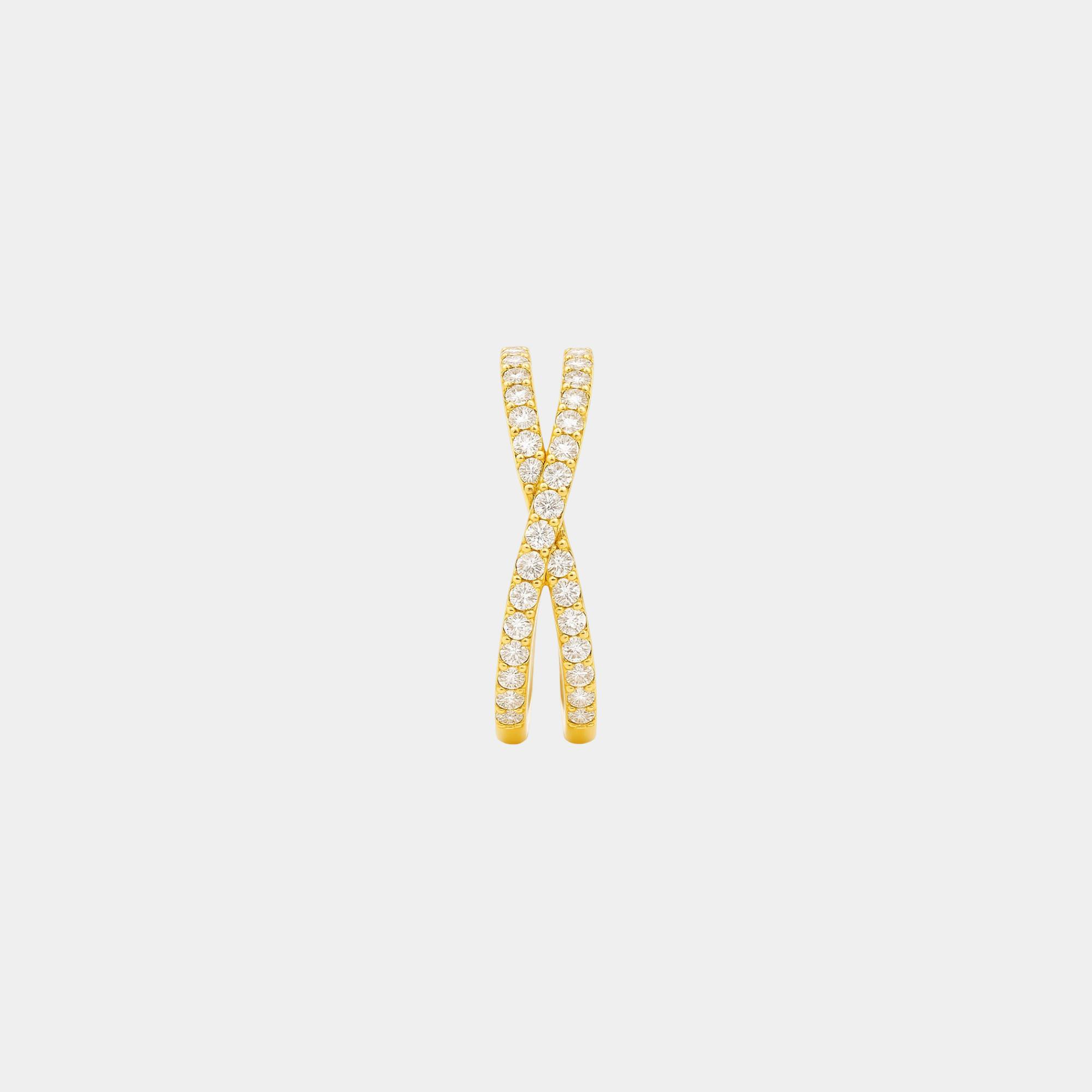 Margot Gold Pavé Criss Cross Ring