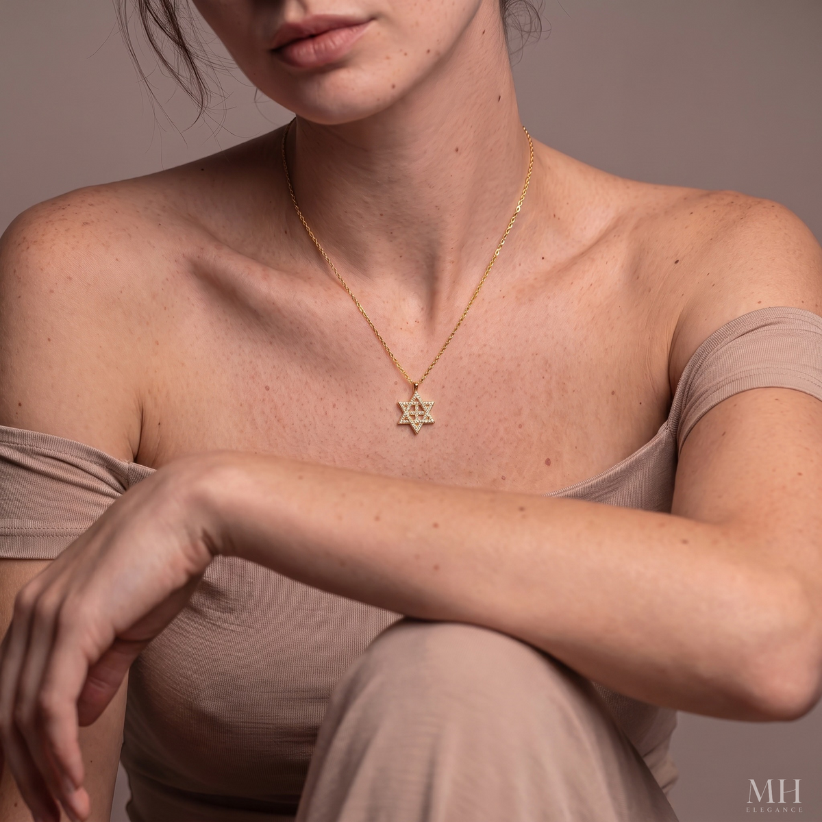 Collier étoile de David en argent sterling