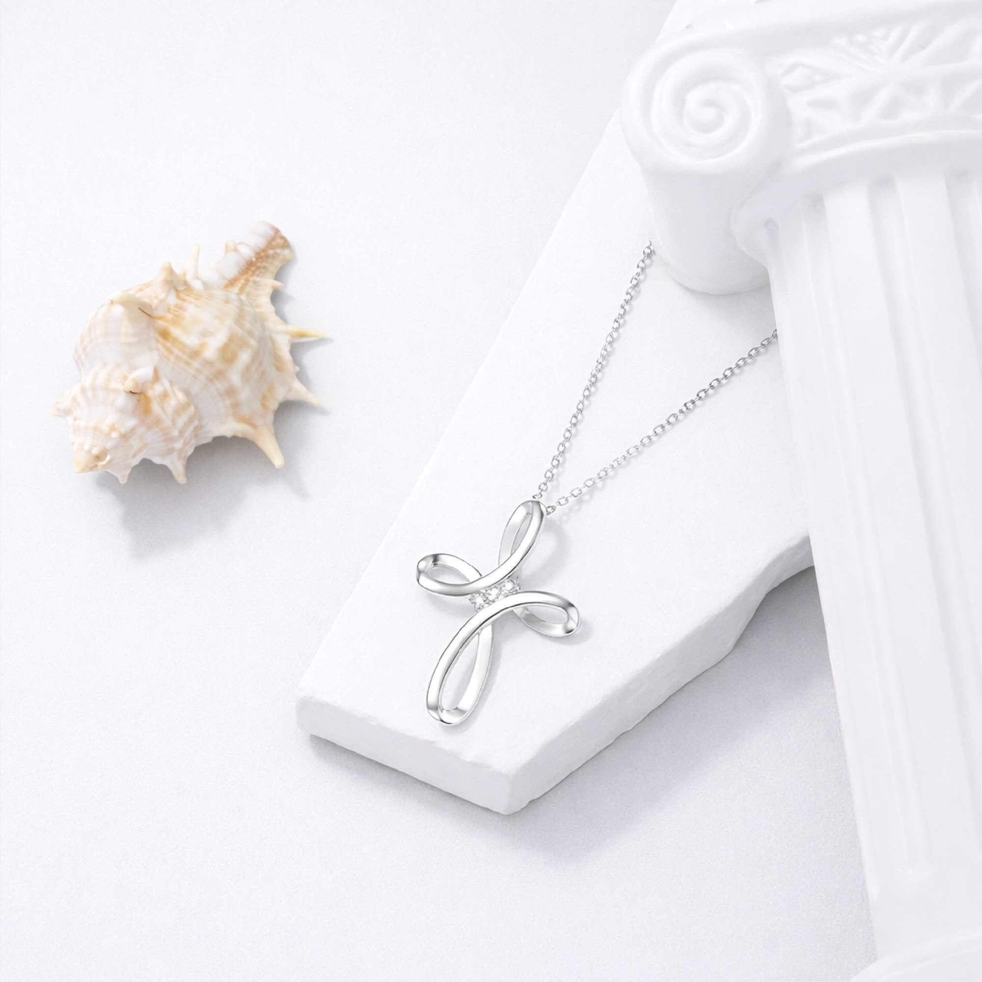 Divine Infinity Diamond Cross Necklace