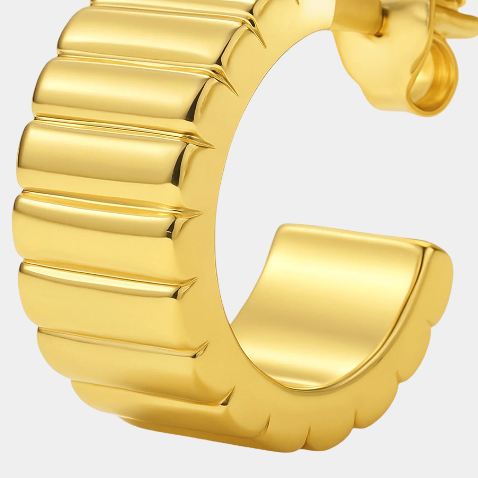 Ribbed Hoop Earrings