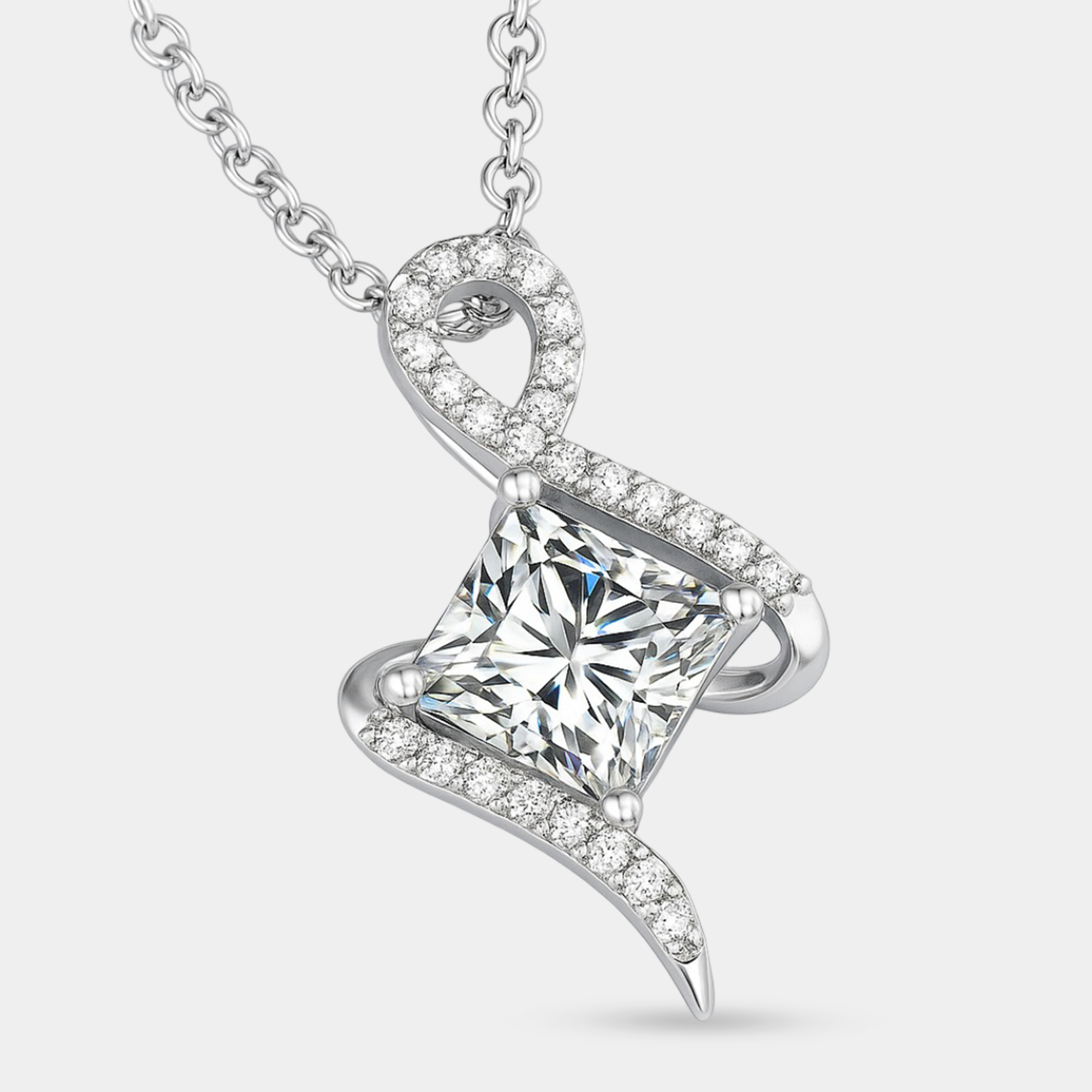 Celestia Twist Moissanite Pendant Necklace