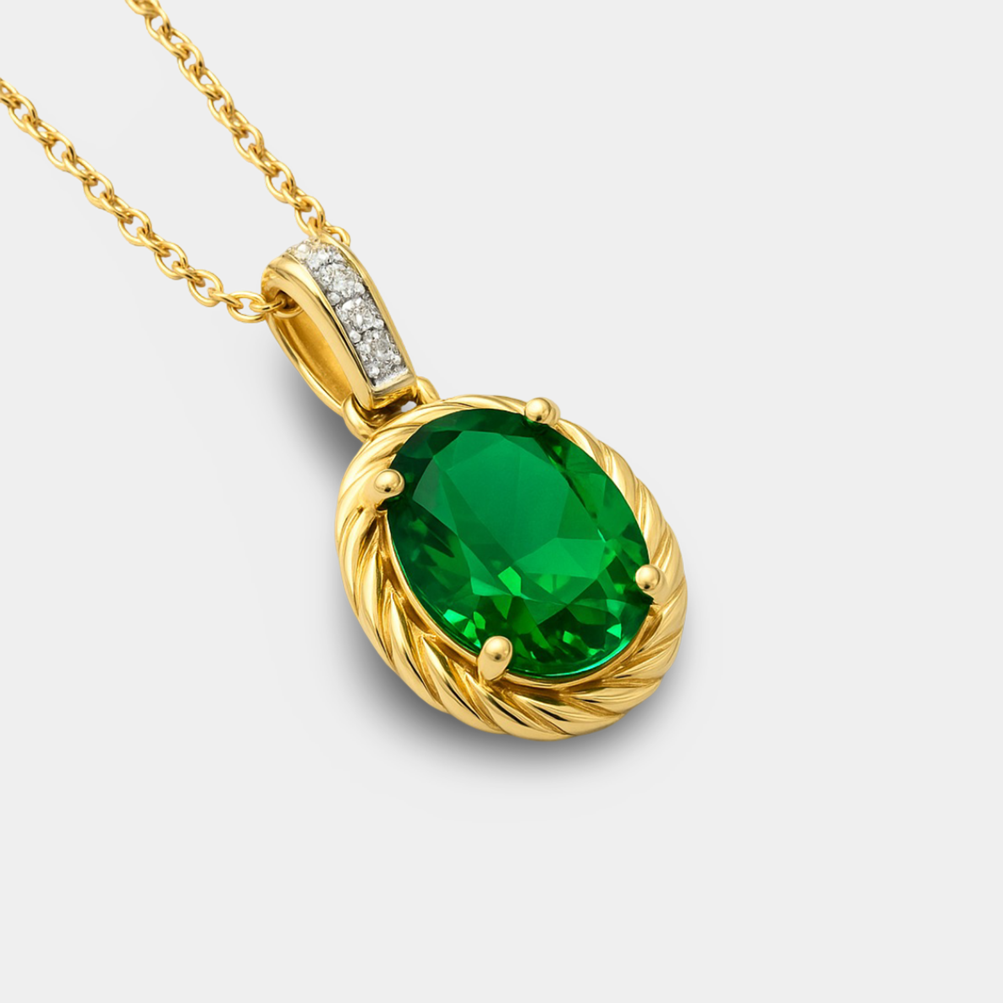 Elara Nano Emerald Diamond Pendant