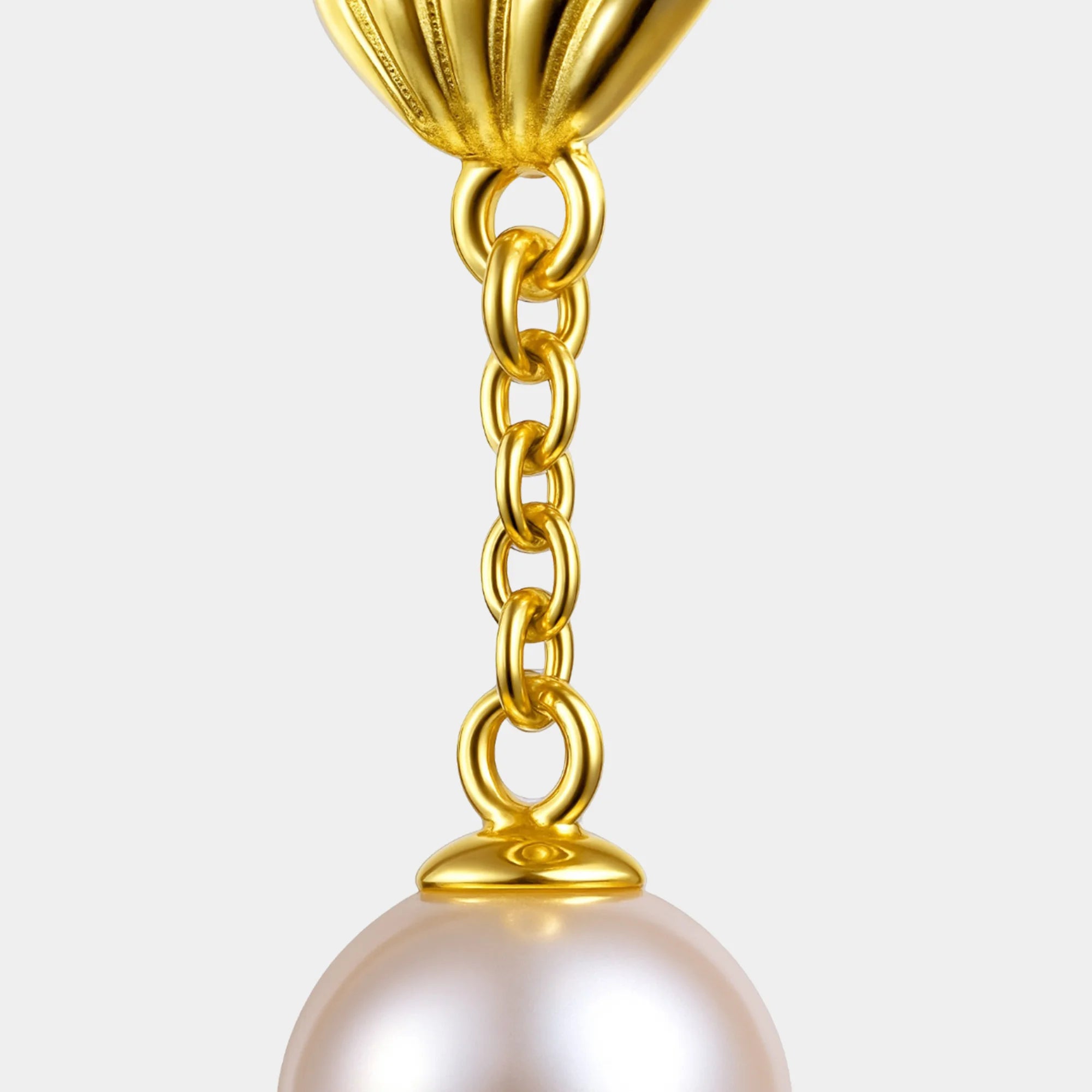 Shell Pearl Chain Drop Earrings