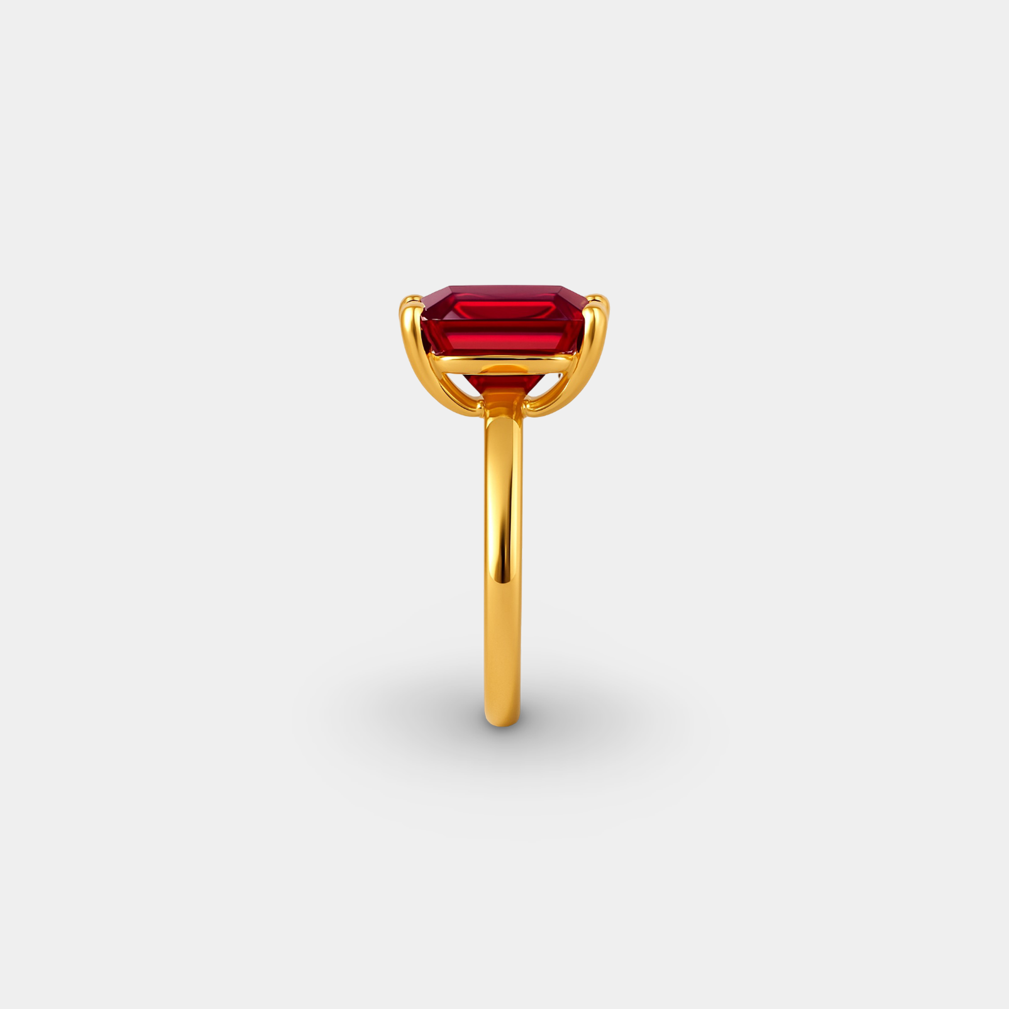 Ruby Emerald-Cut Solitaire Ring