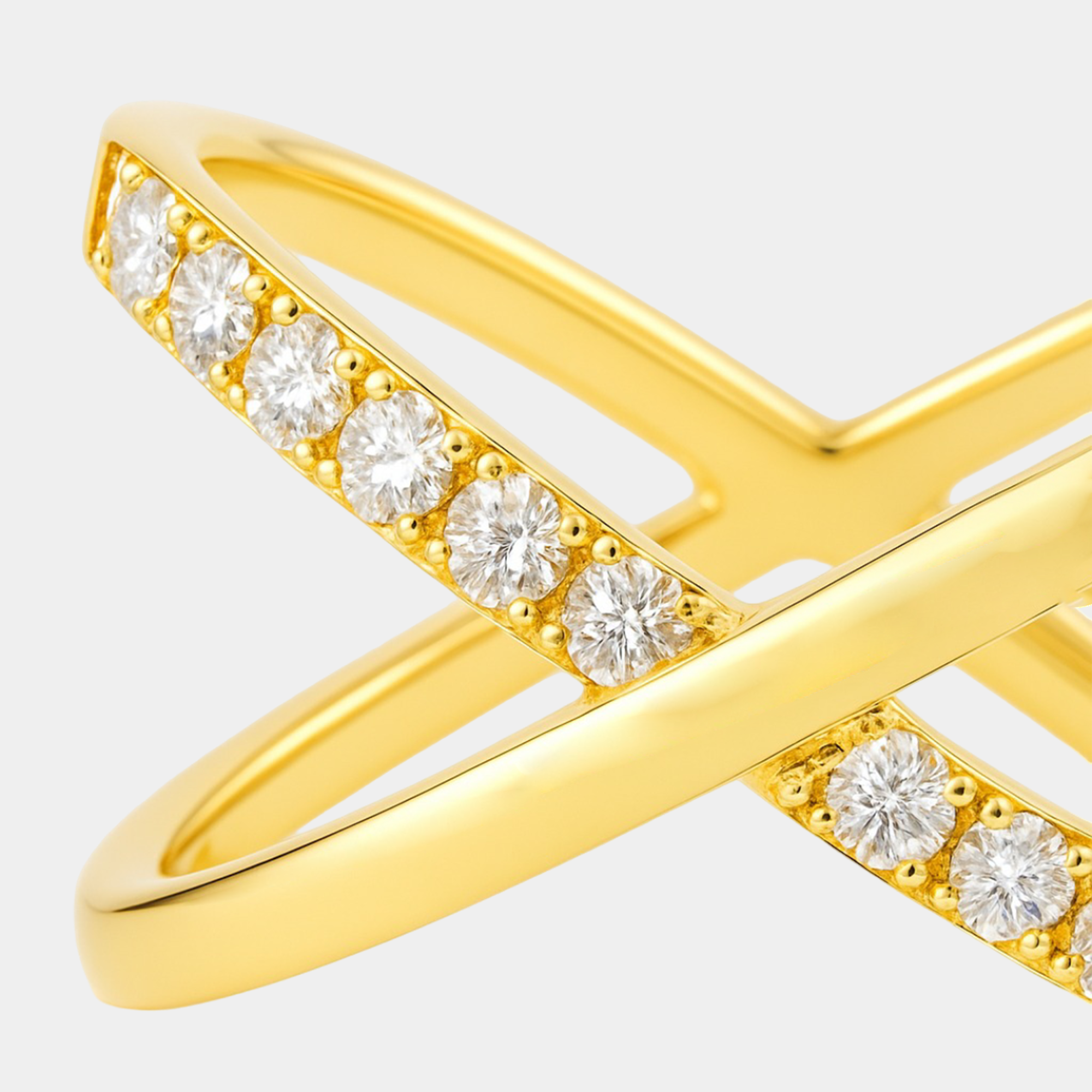 Blake Gold Pavé Criss Cross Ring