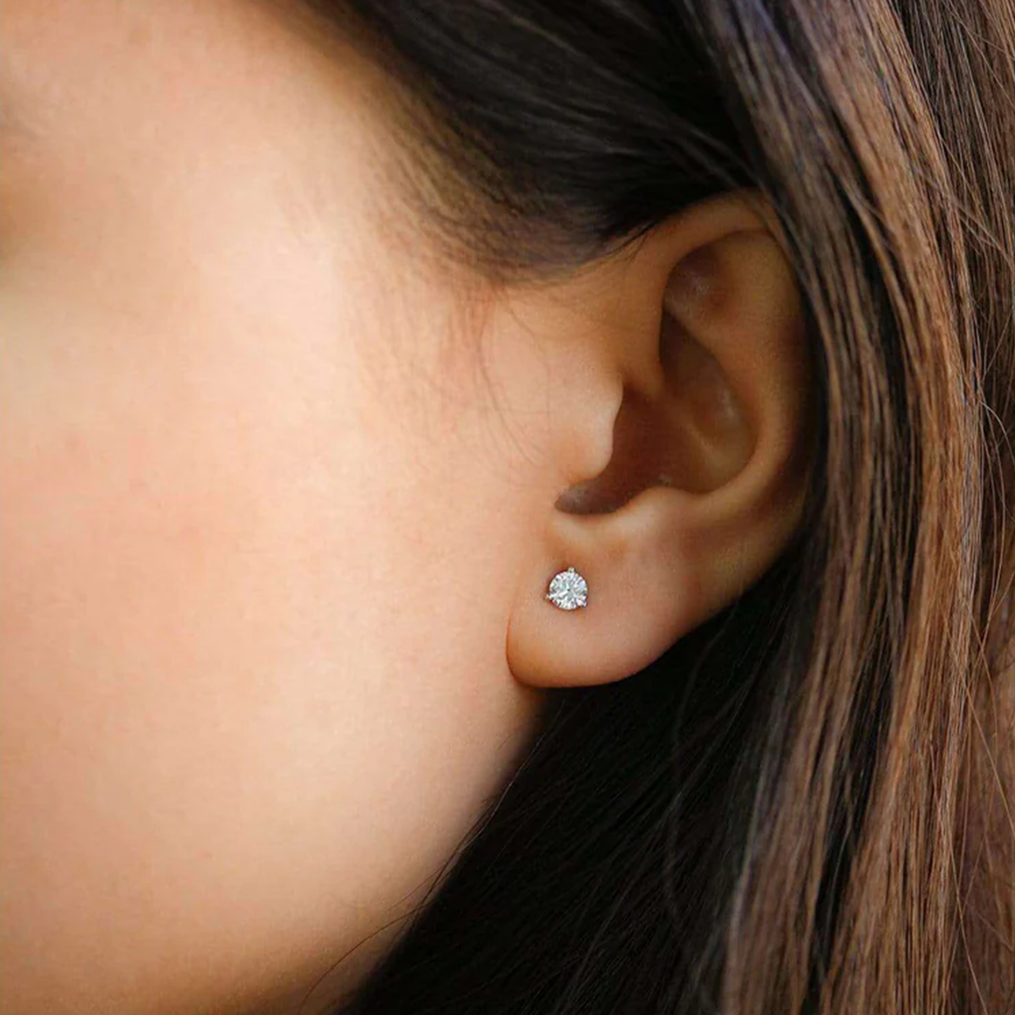 Pendientes de diamantes de 3 puntas