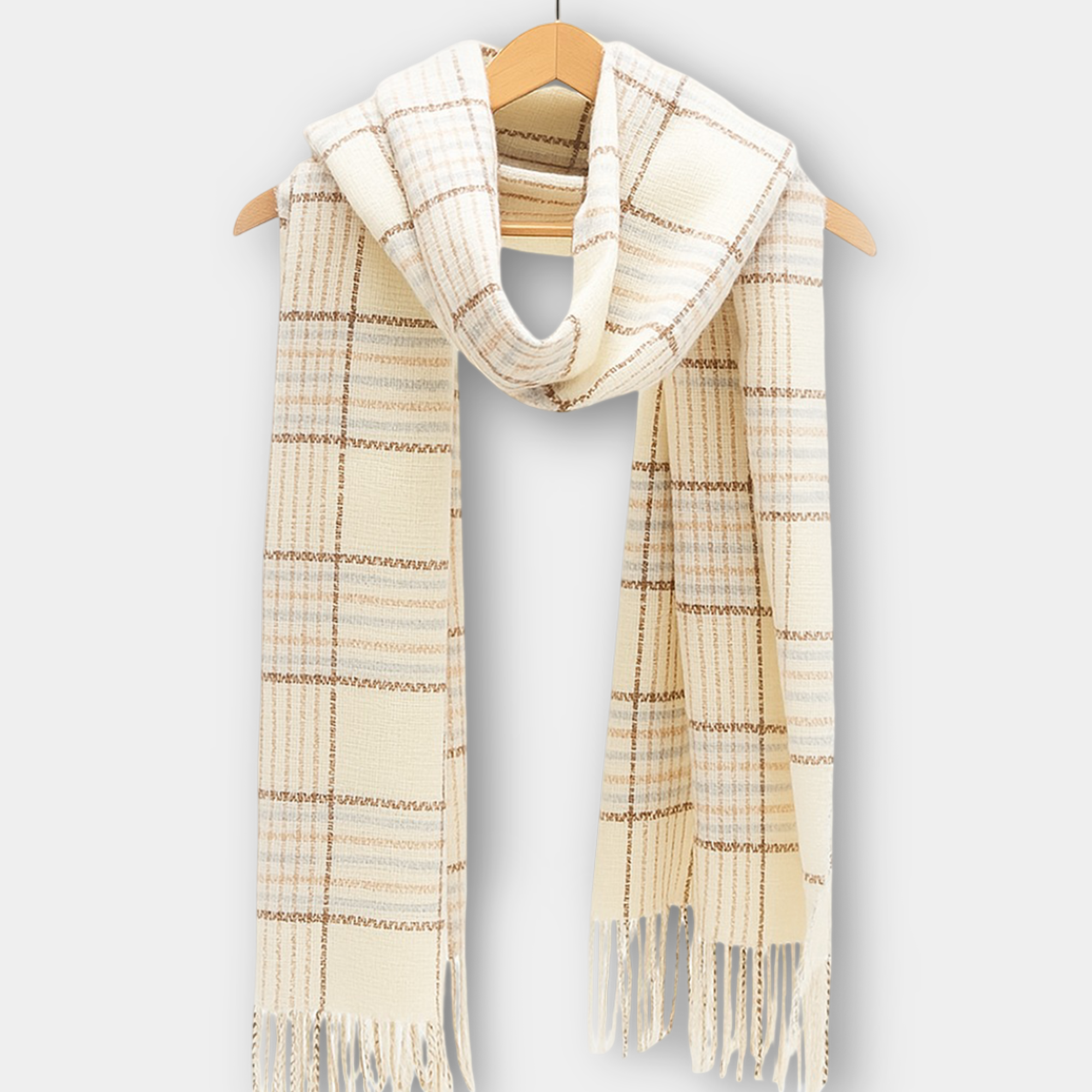 White Lattice Pashmina Shawl