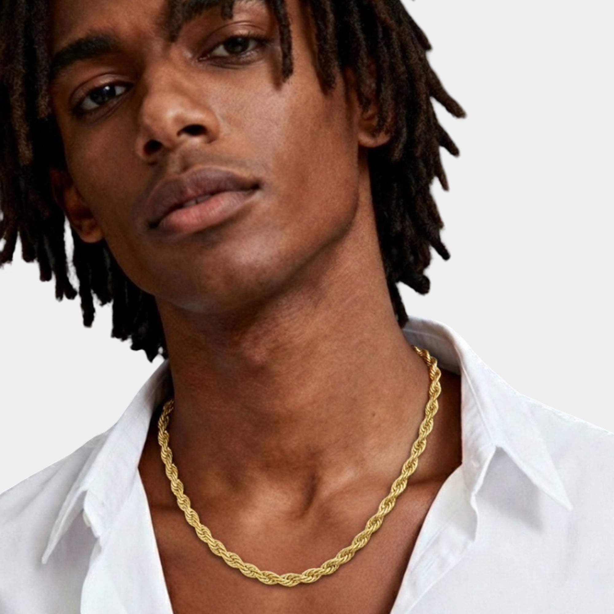 Chaîne torsadée en plaqué or 18 carats, taille diamant | Collier de luxe pour hommes | Pendentif en or de qualité supérieure – MH ELEGANCE