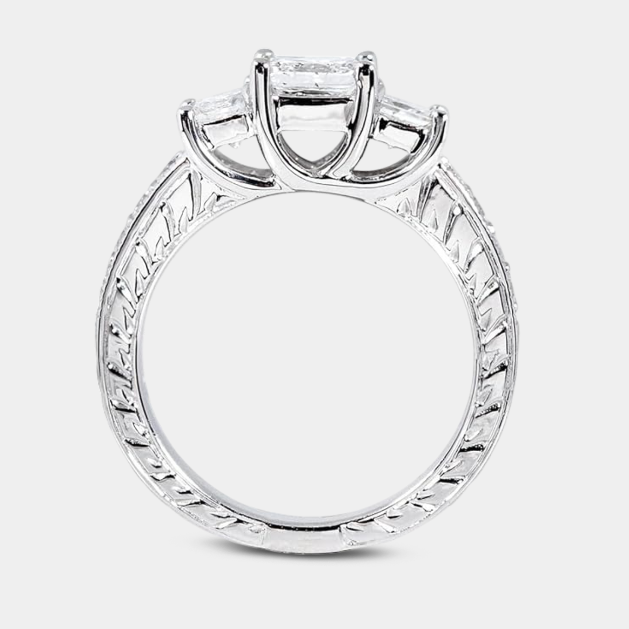 Juego de anillos de boda de princesa con diamantes