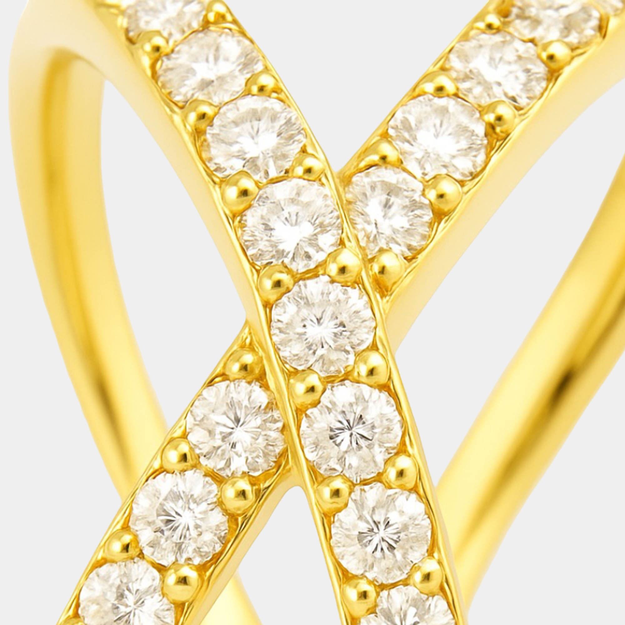 Margot Gold Pavé Criss Cross Ring
