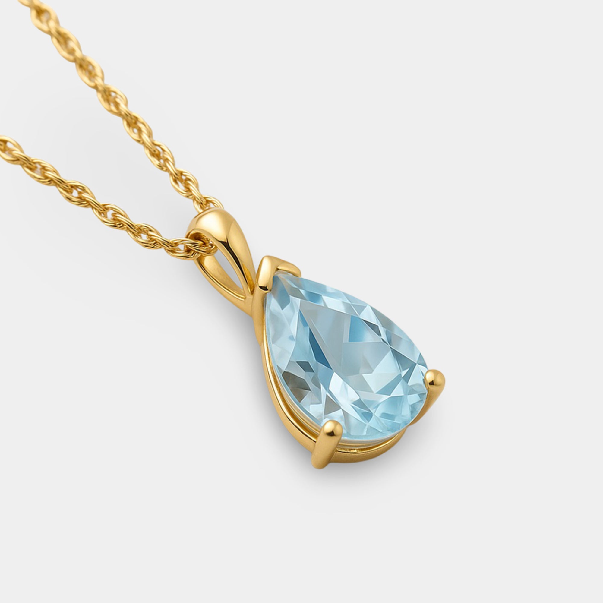 Lira Aquamarine Teardrop Pendant