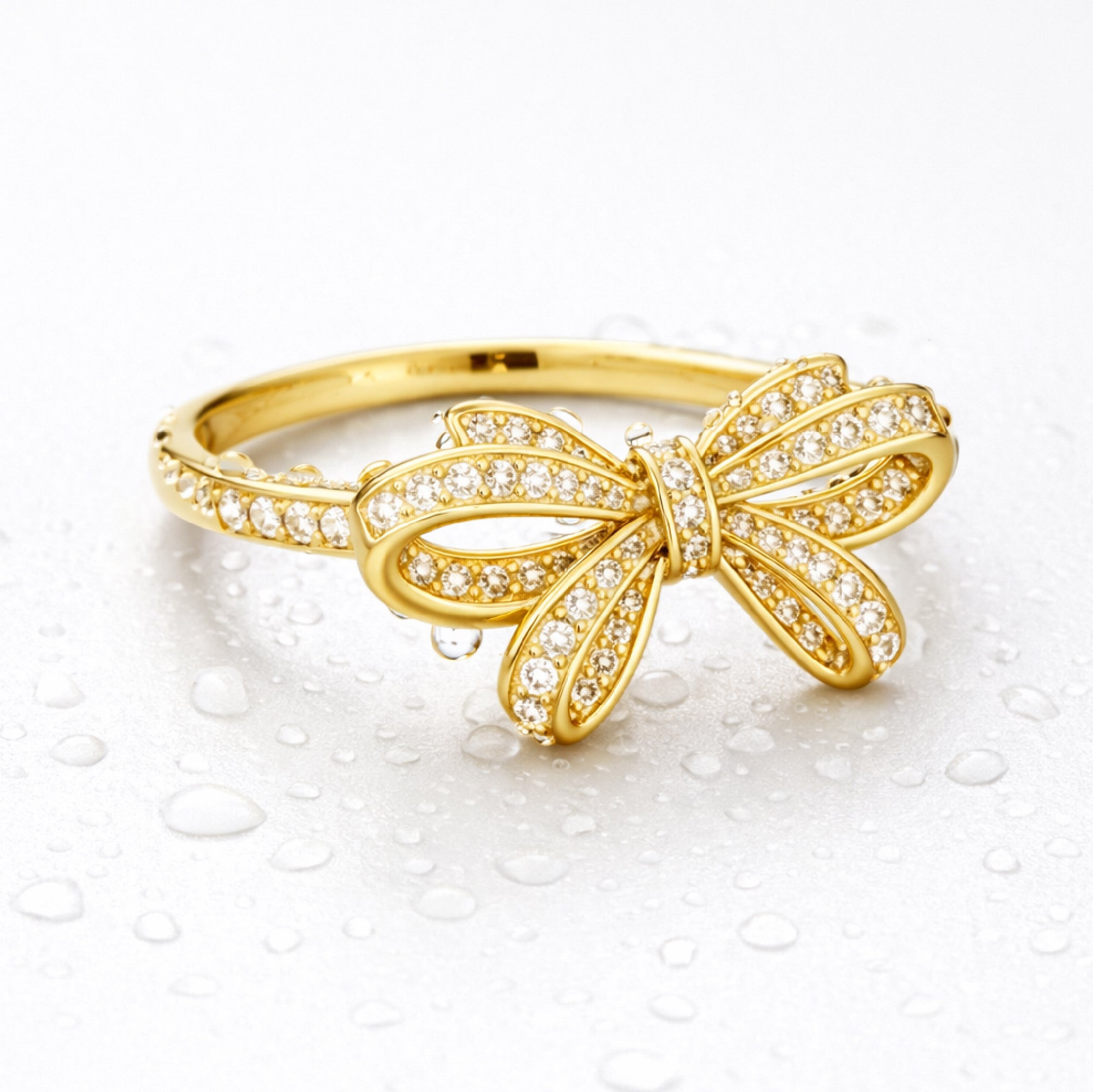 Bow stackable statement ring