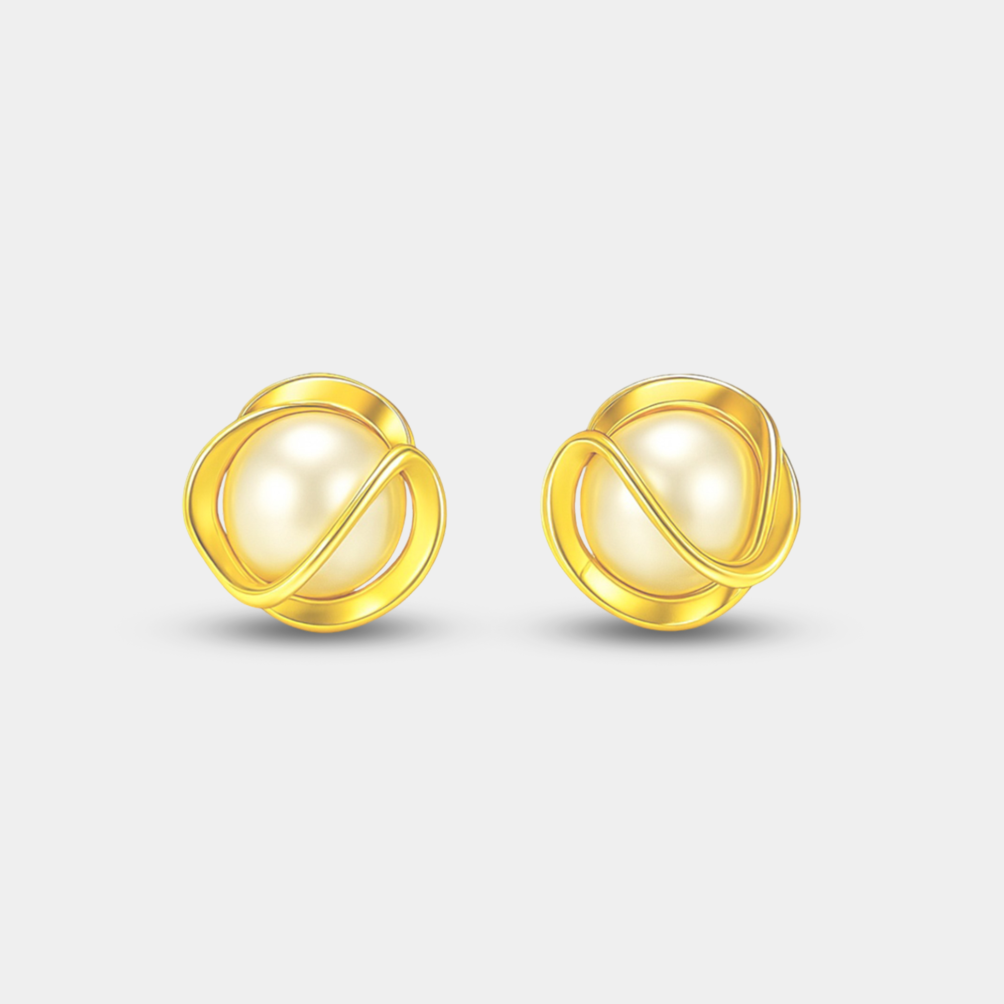 Amara Caged Pearl Stud Earrings