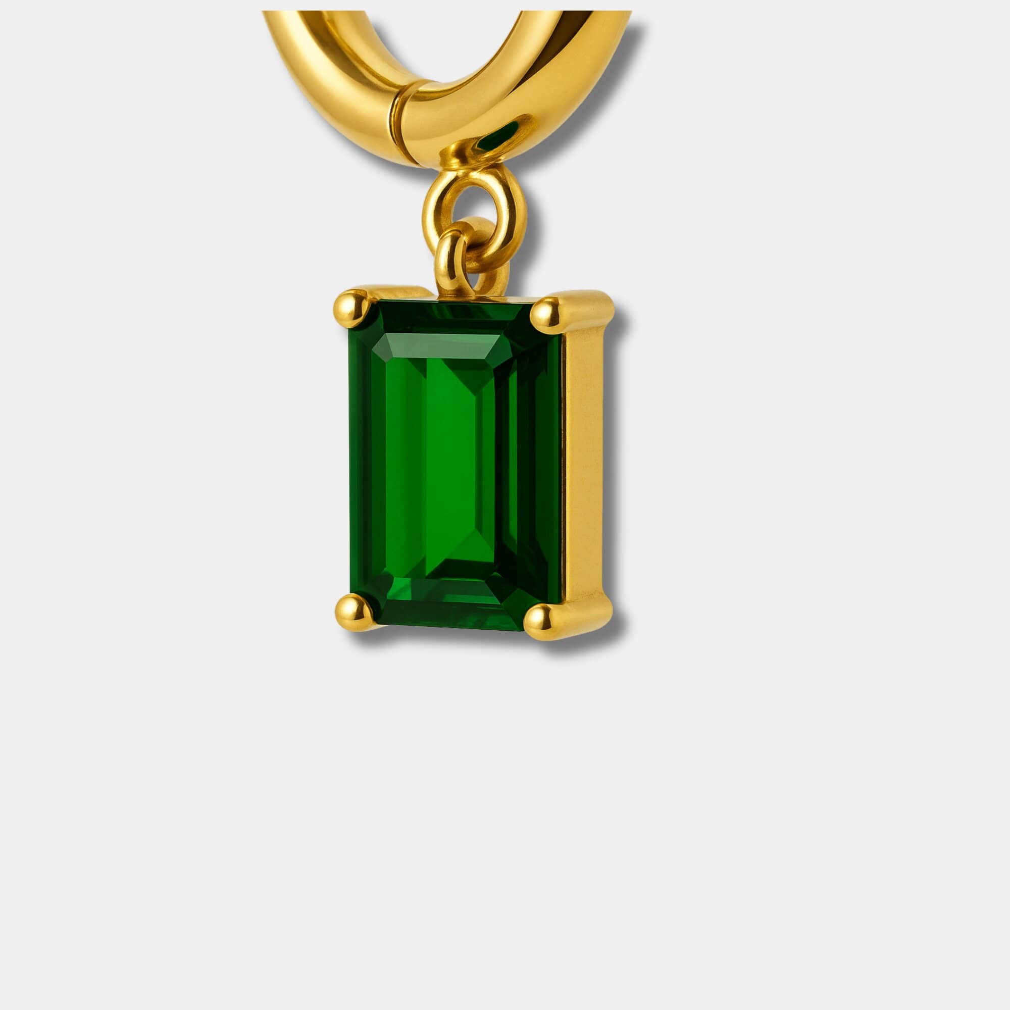 Emerald Hoop Earrings