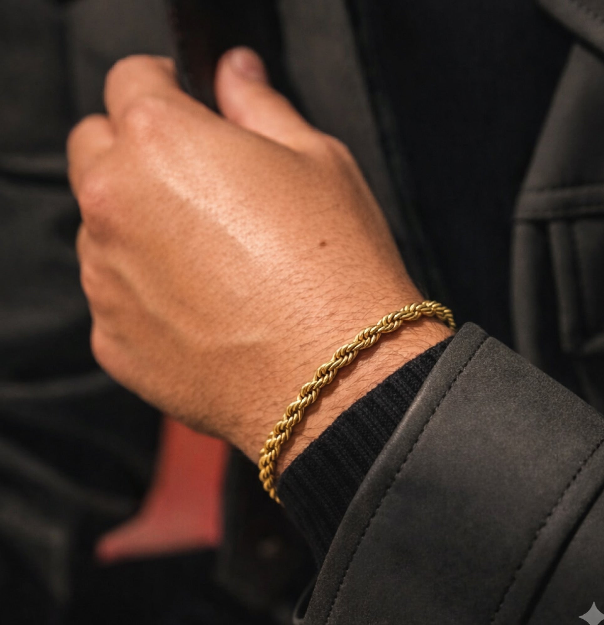 24K Gold Plated Aurora Twist Rope Chain Bracelet