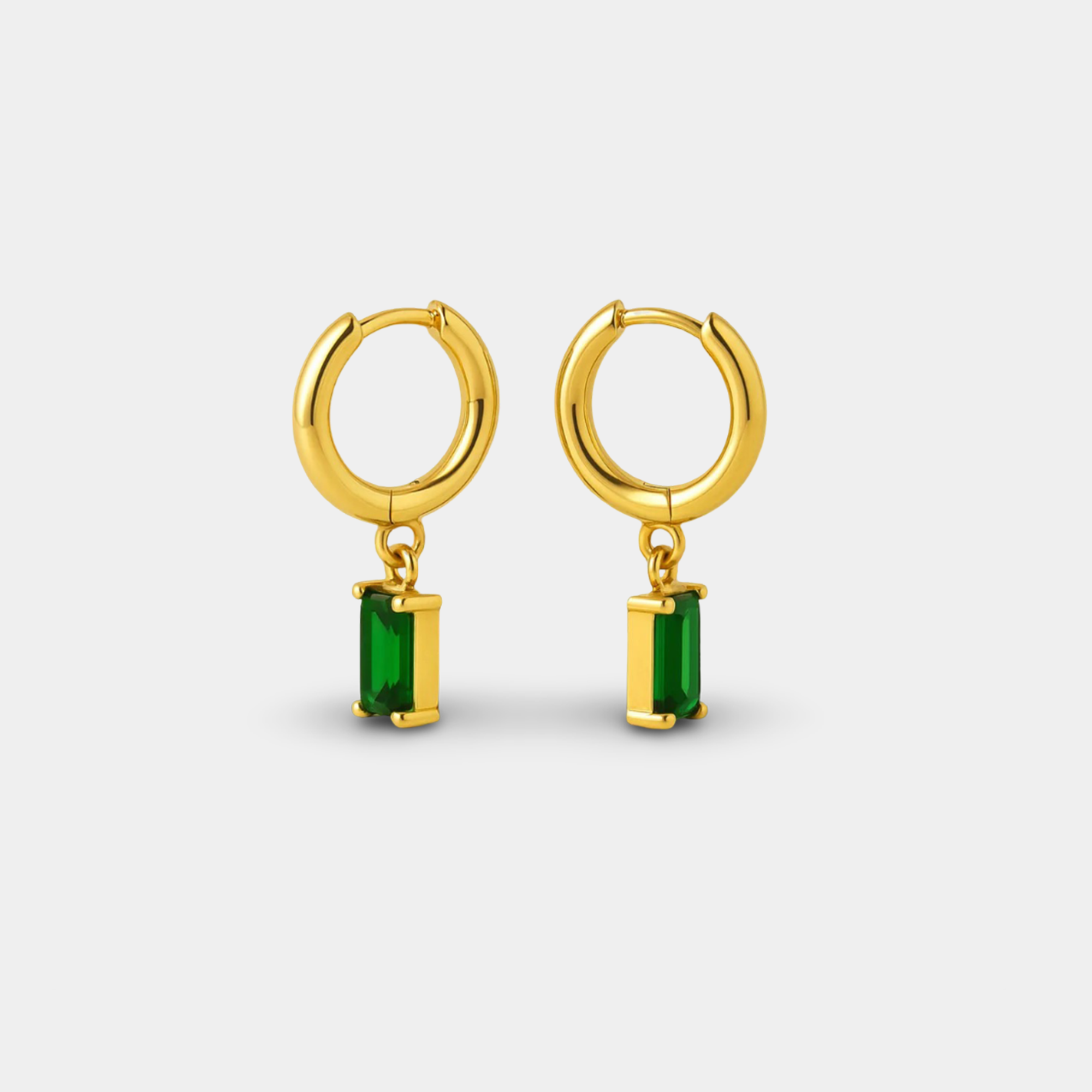 Pendientes de aro de esmeralda