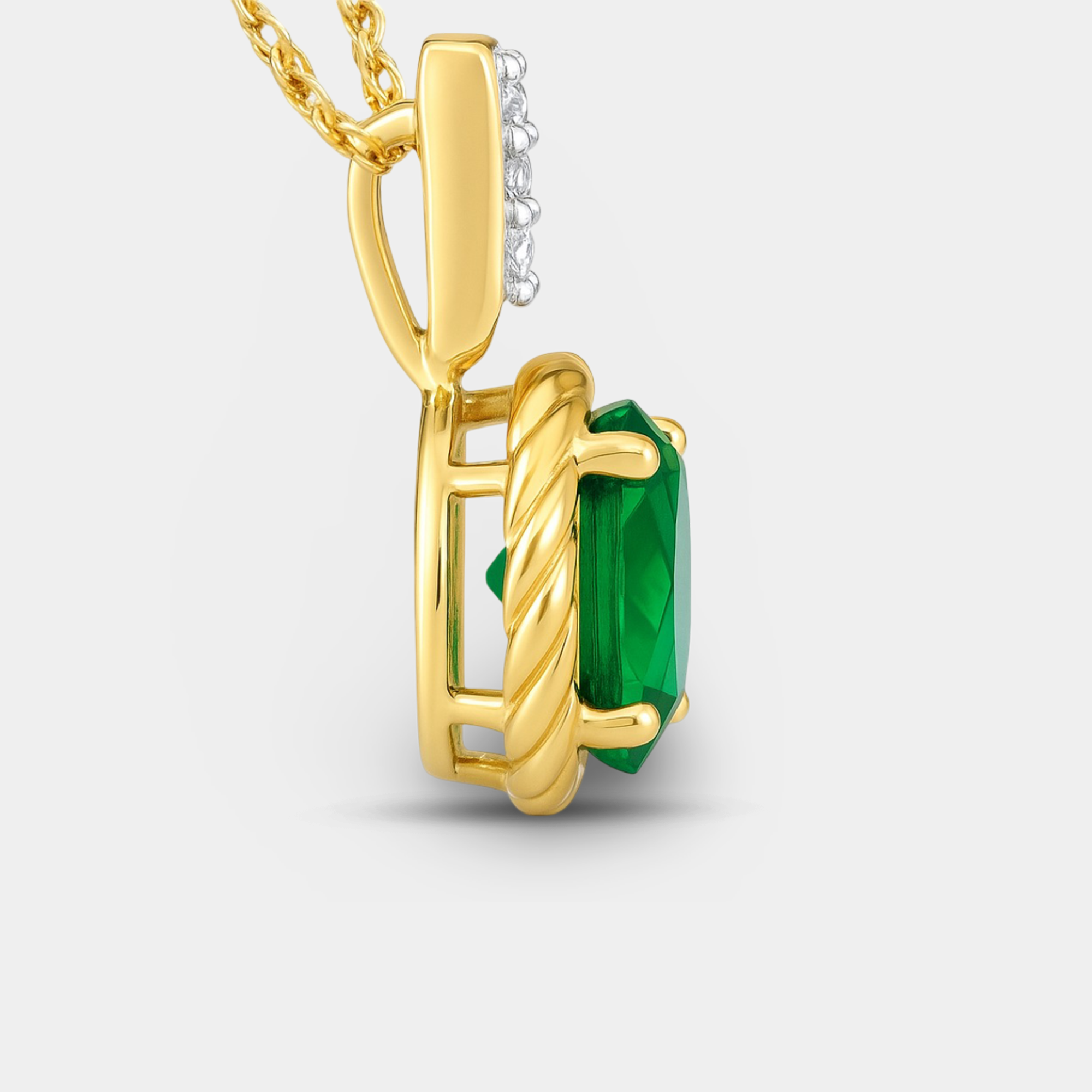Elara Nano Emerald Diamond Pendant