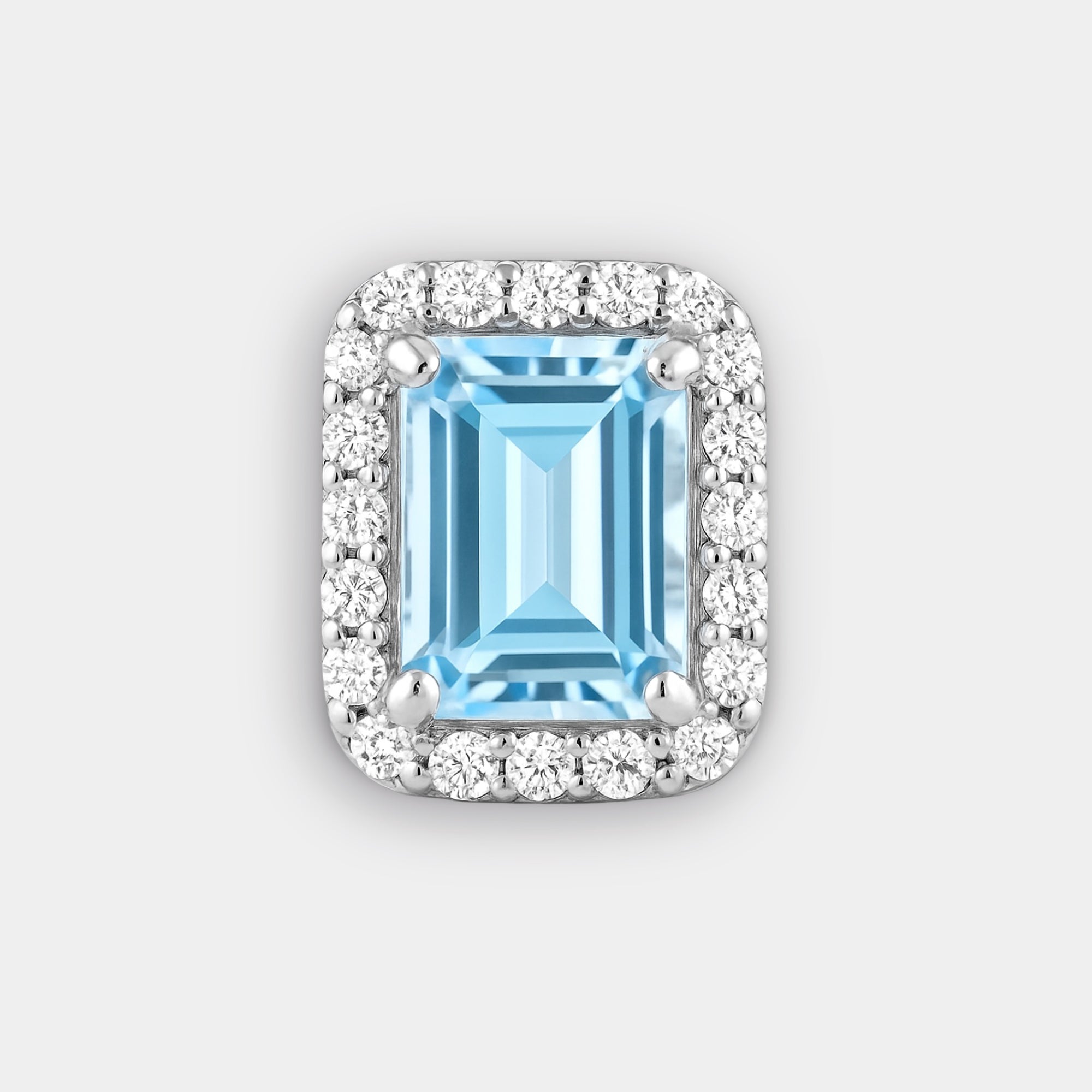Veya Aquamarine Halo Stud Earrings