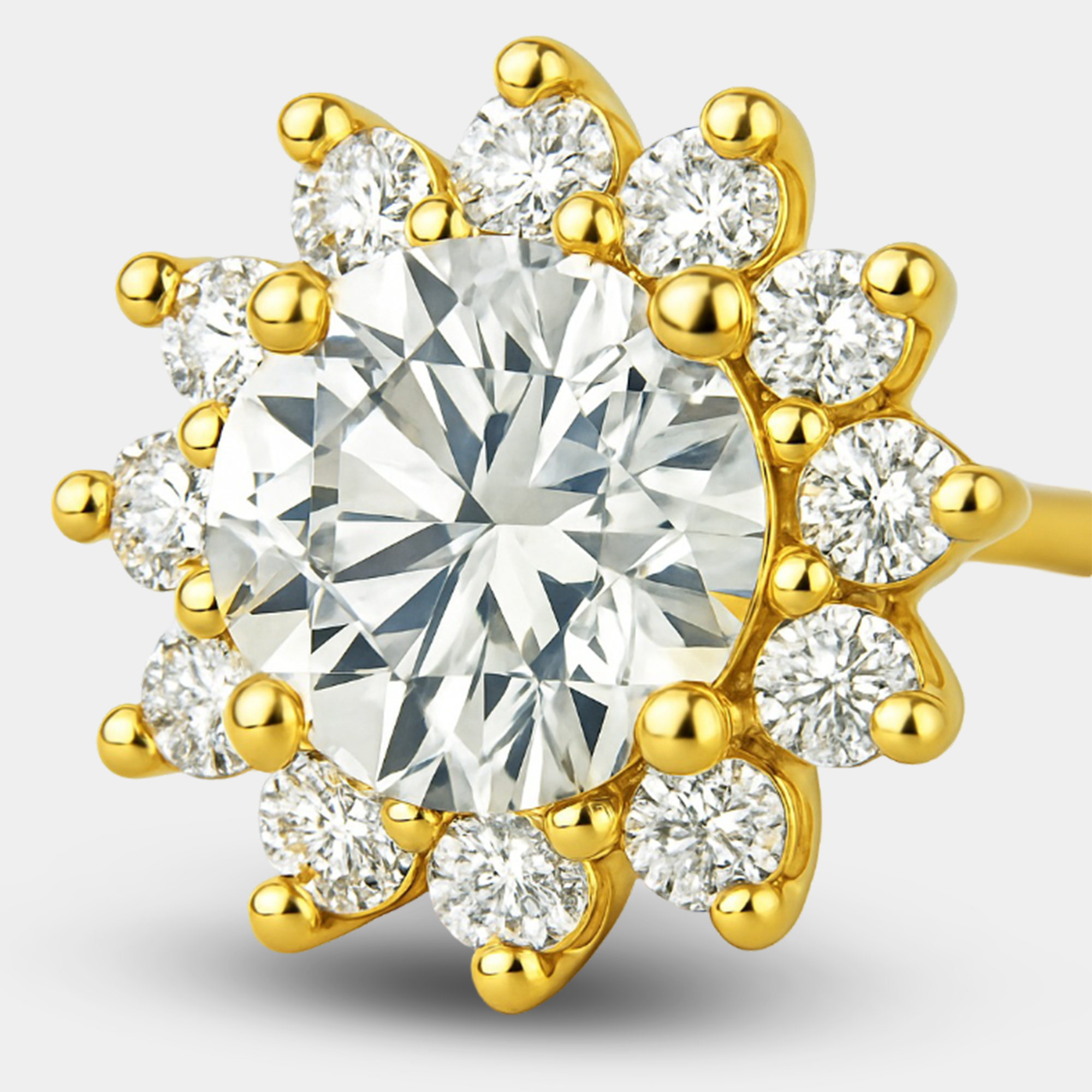 Moissanite Halo Stud Earrings