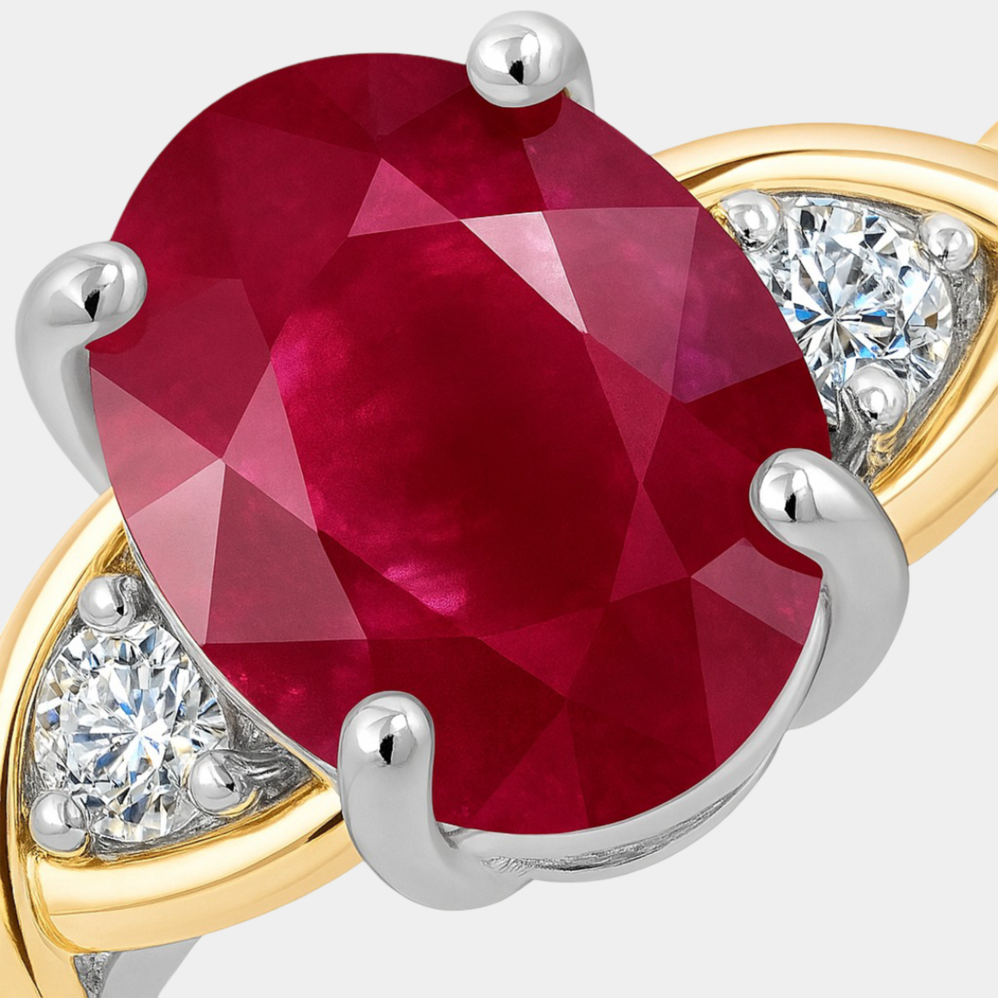 Ruby & Diamond Crossover Ring