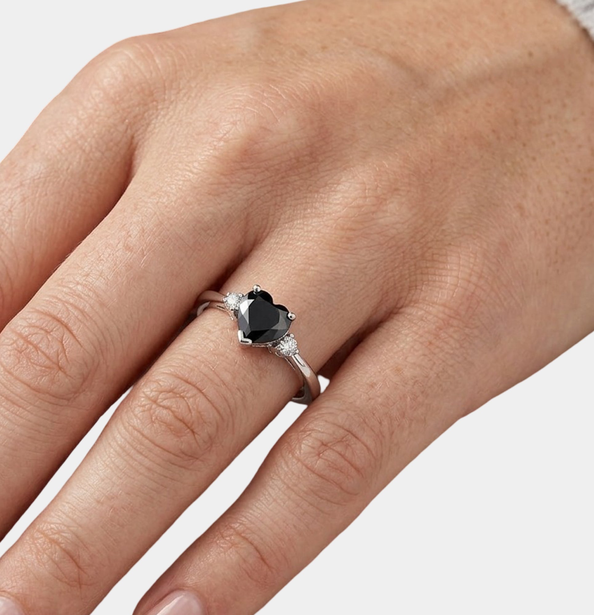 Sterling Silver Celestial Heart Glow Ring