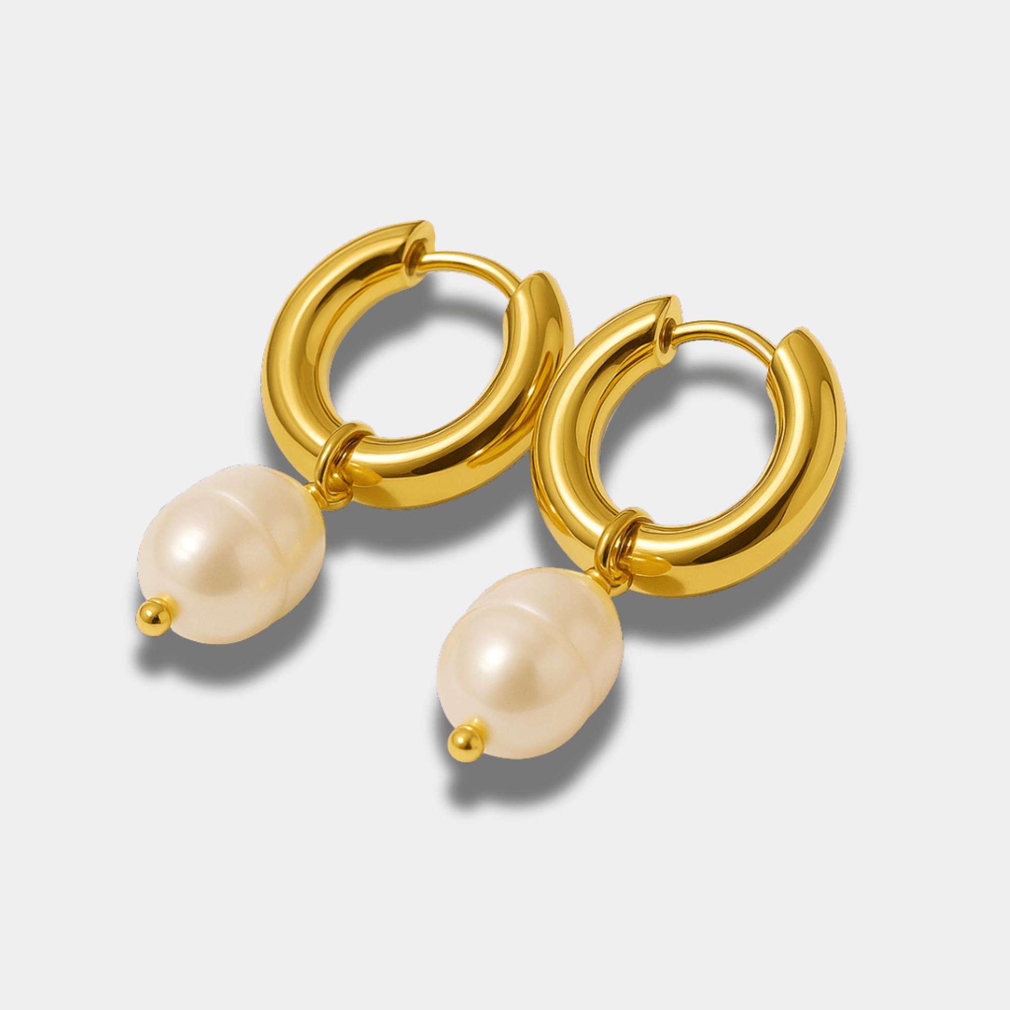 Gold & Pearl Halo Hoops
