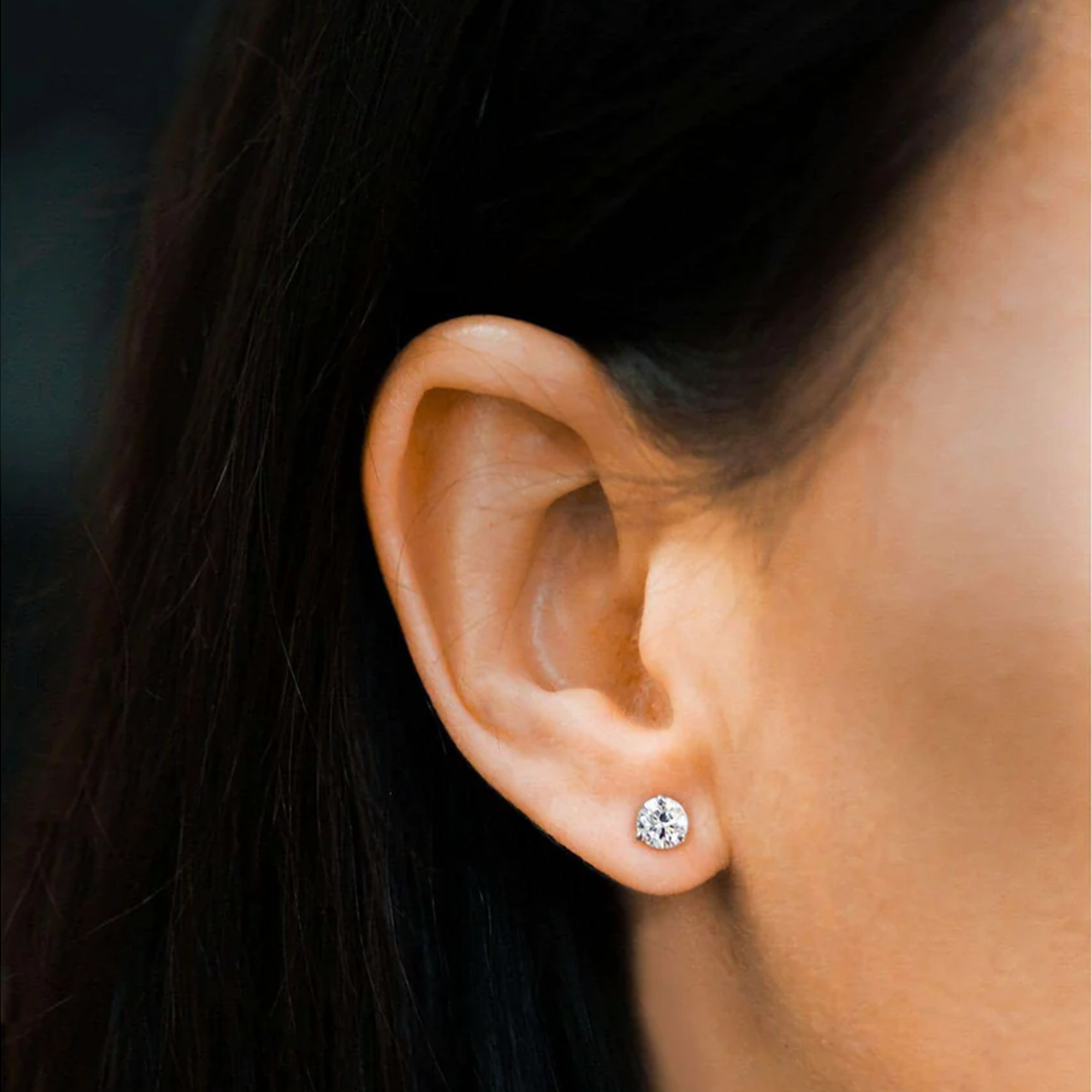 Pendientes de diamantes de 3 puntas