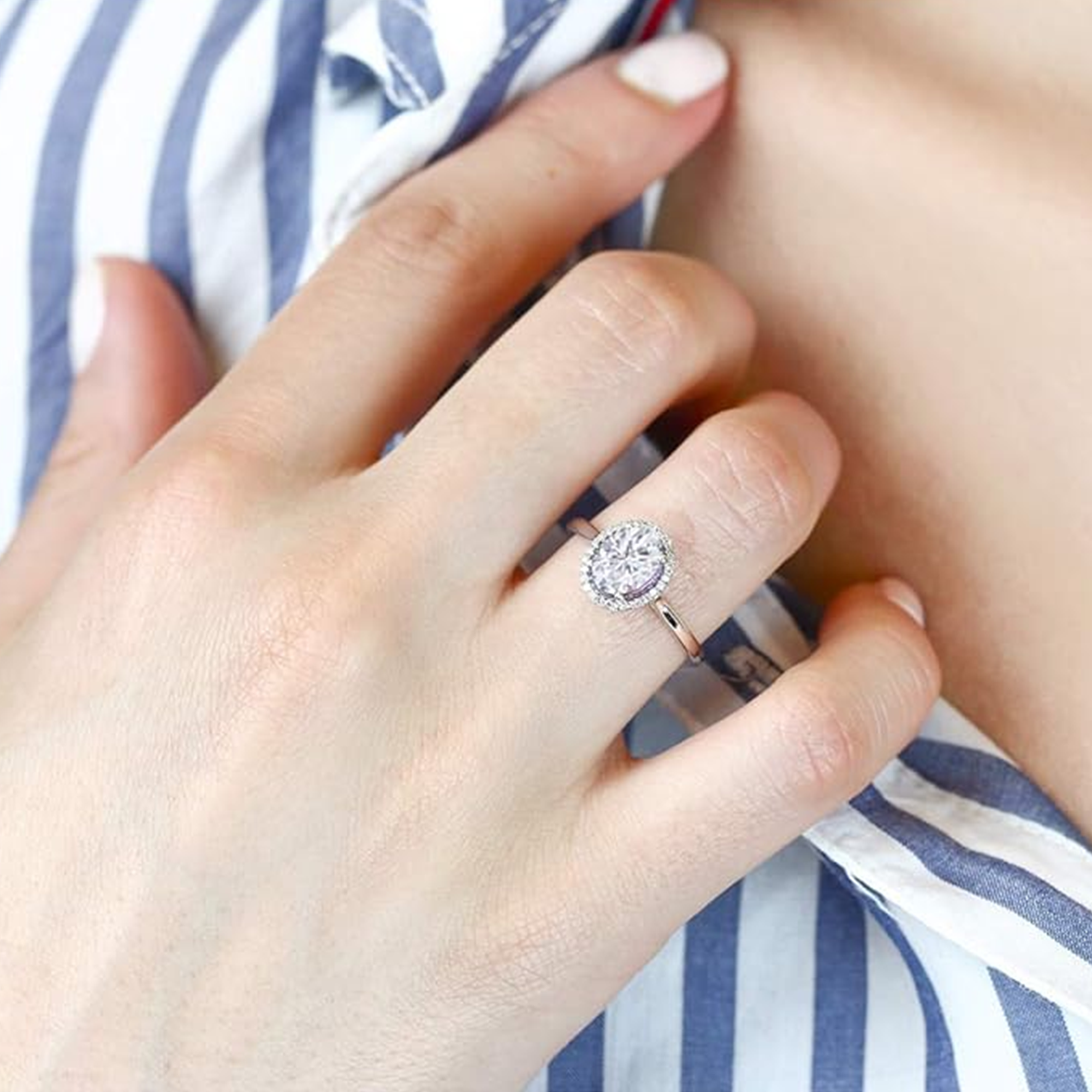Celeste Oval Moissanite Halo Ring