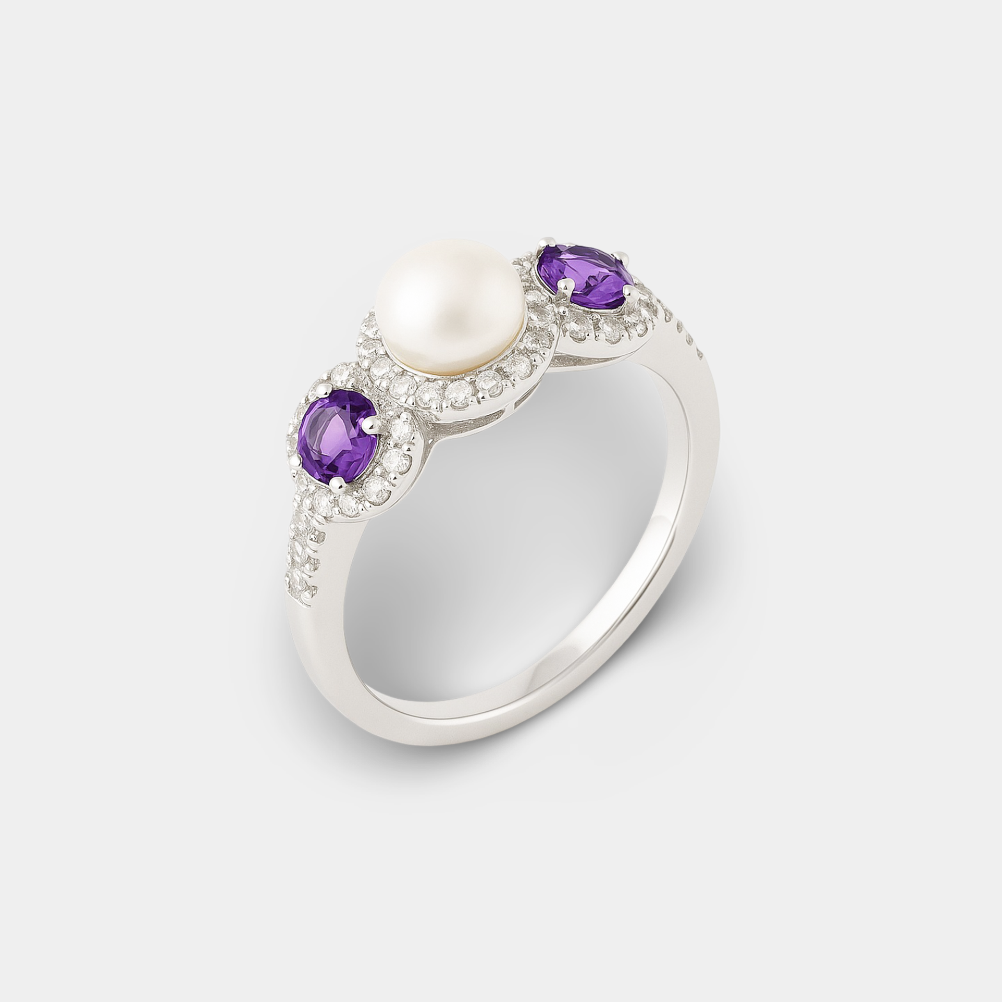 Amethyst & Cultured Freshwater Pearl Ring