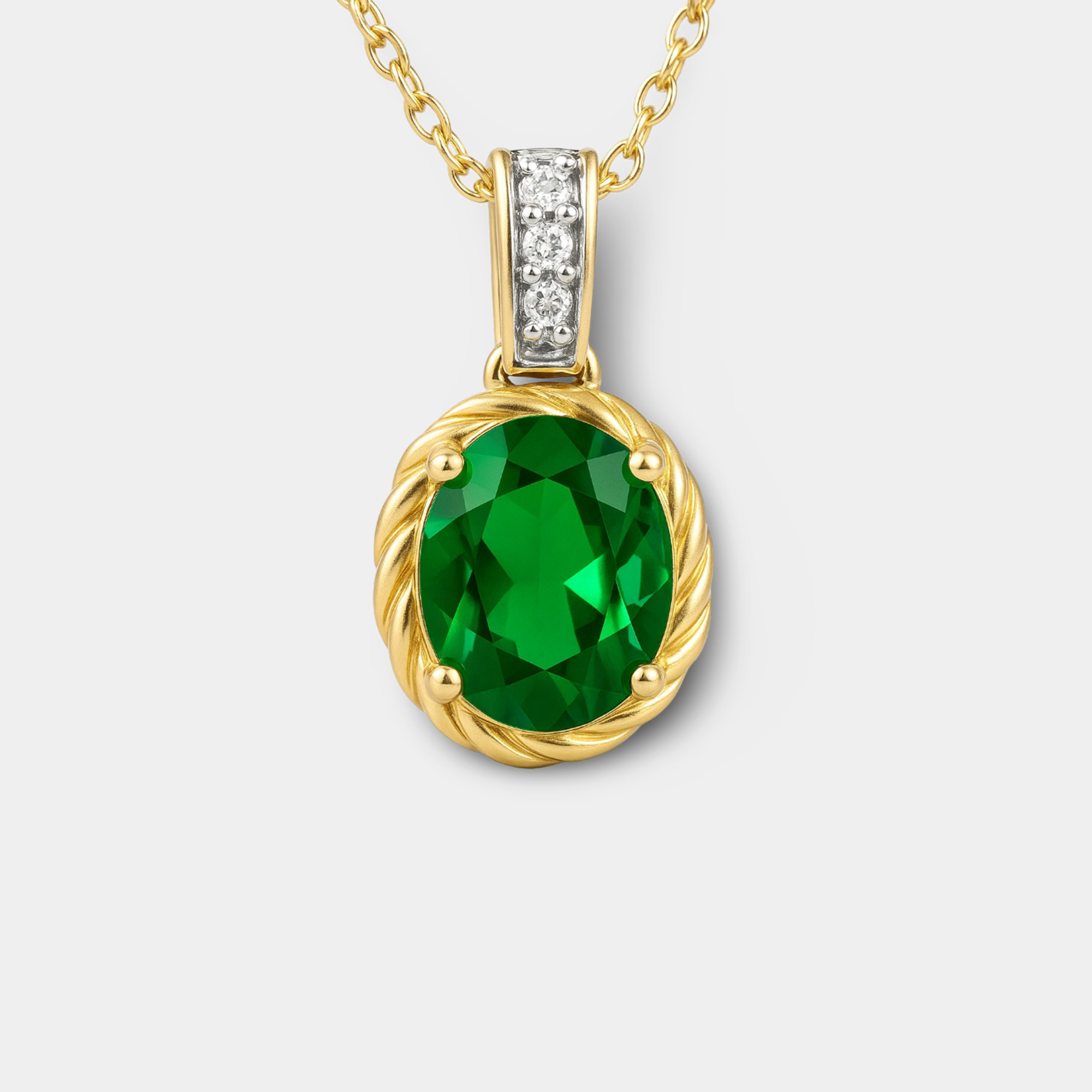 Elara Nano Emerald Diamond Pendant