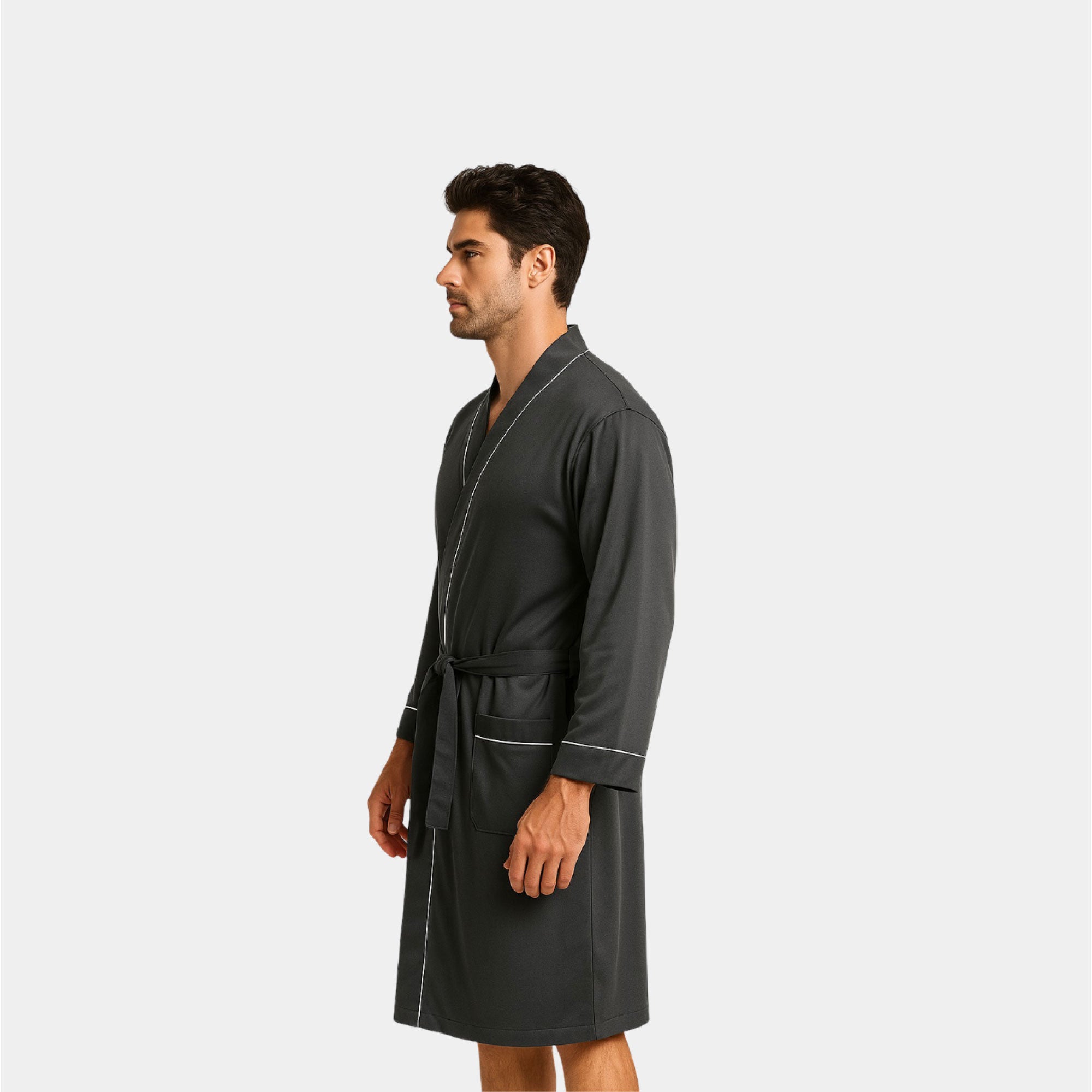 Dark Grey Kimono Robe
