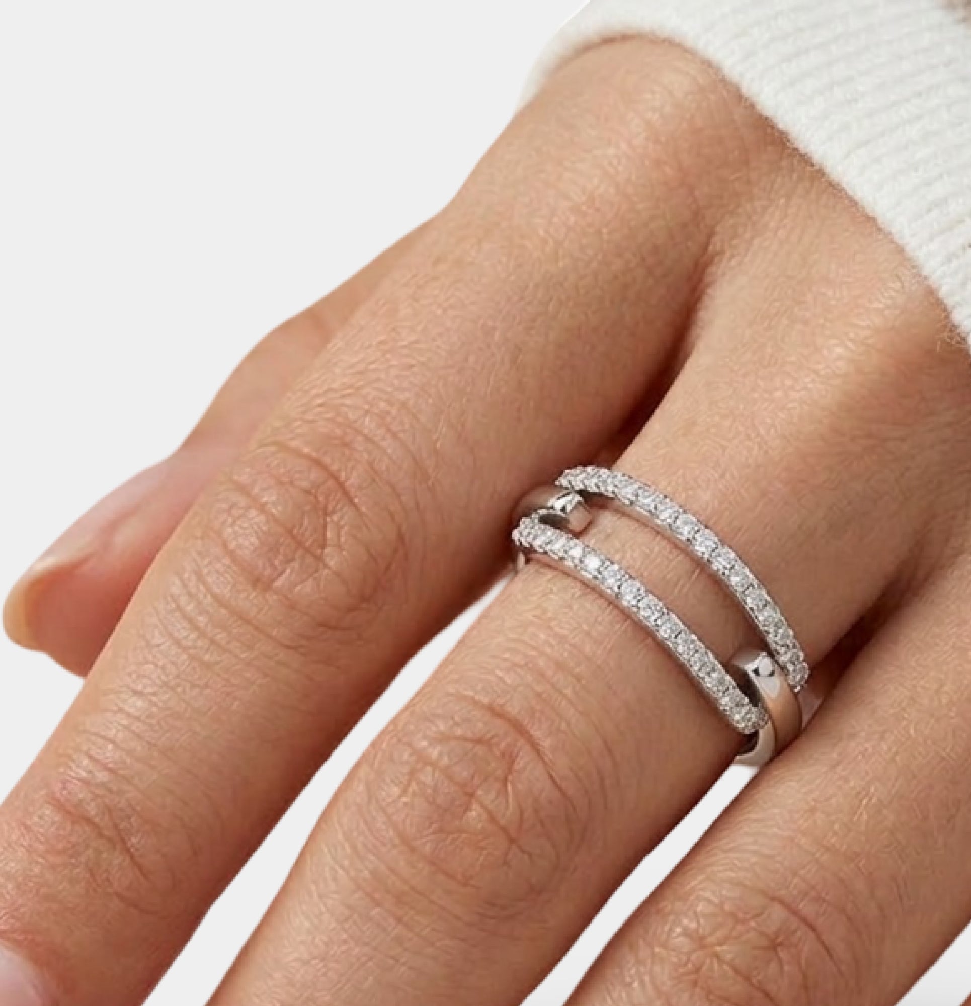 Bague éternité empilable en argent sterling Modern Elegance